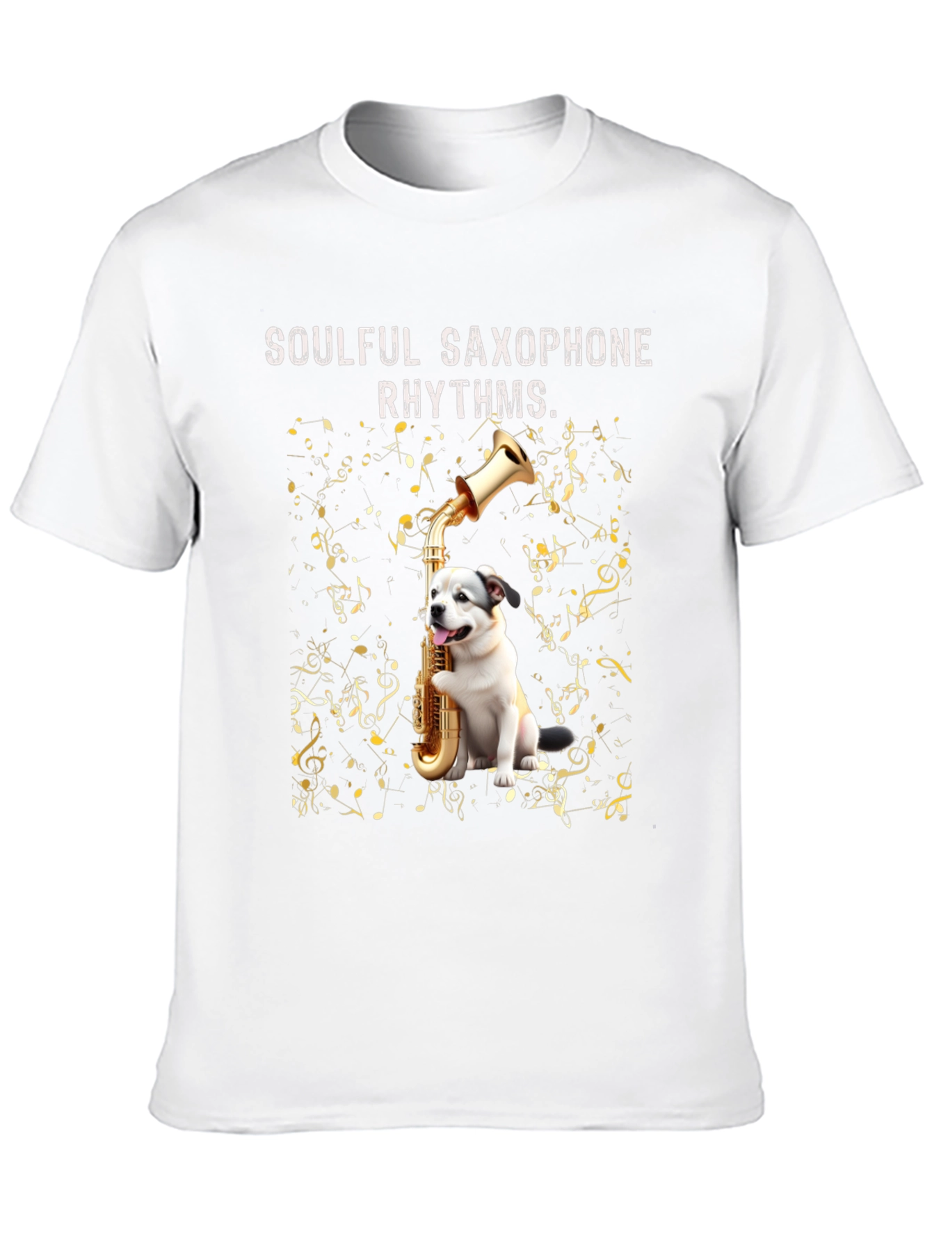 Soulful Saxophone Dog Graphic Tee