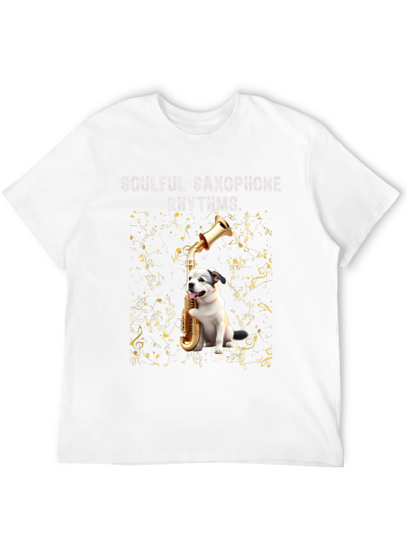 Soulful Saxophone Dog Graphic Tee