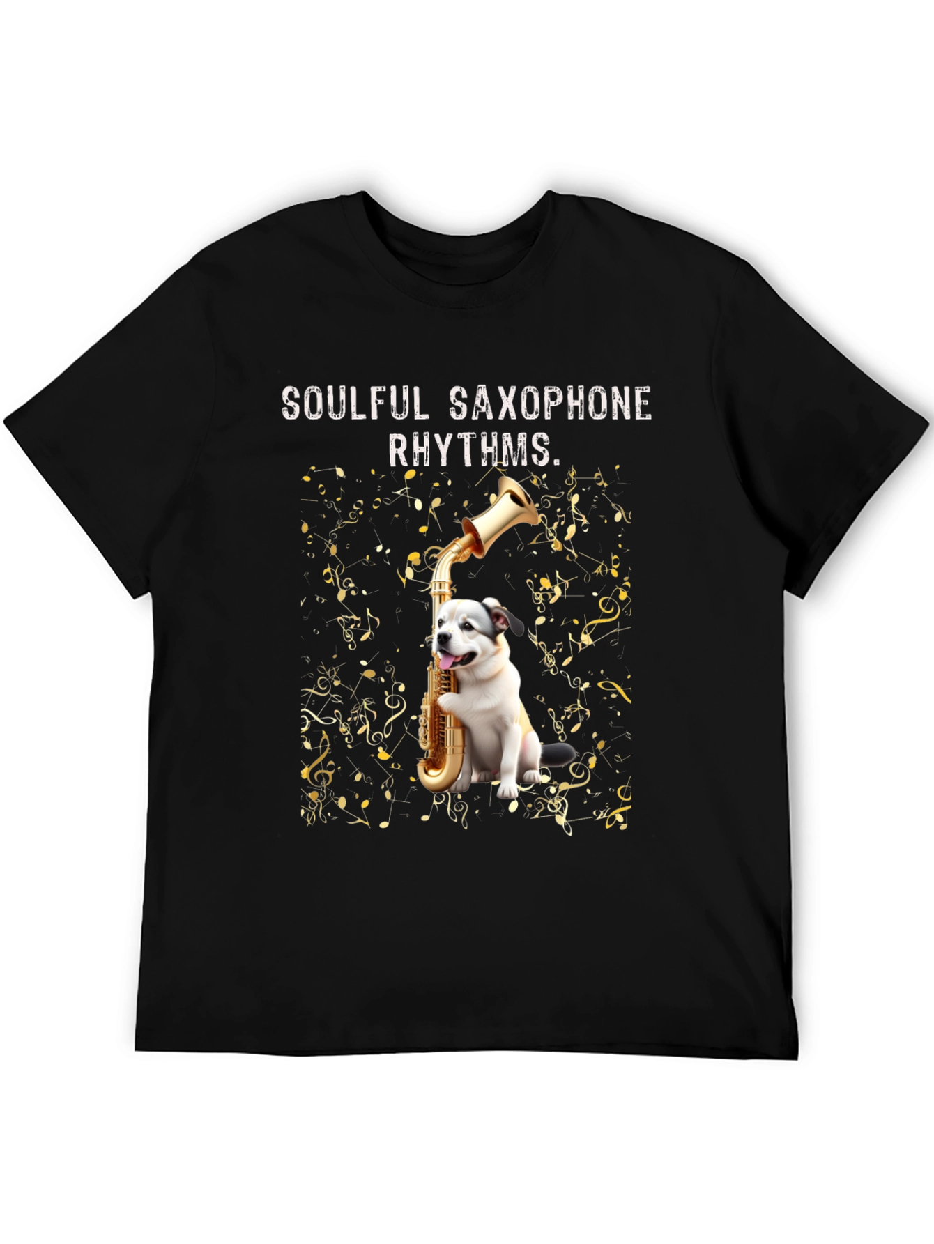 Soulful Saxophone Dog Graphic Tee