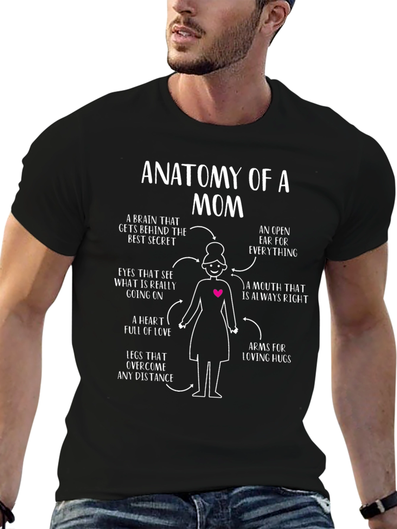 Anatomy of a Mom Black Graphic T-Shirt