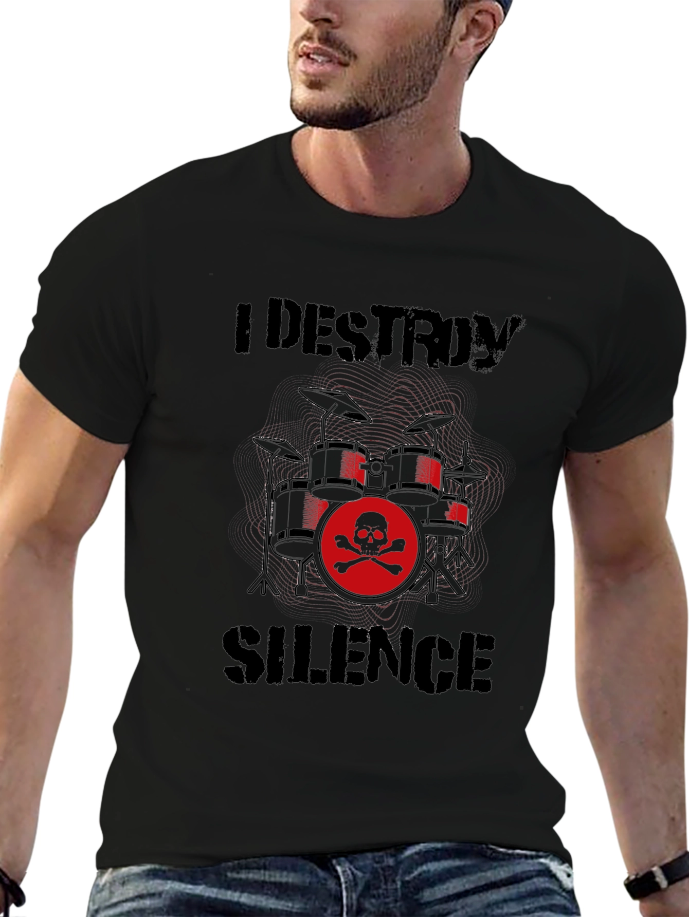I Destroy Silence Drum Set T-Shirt