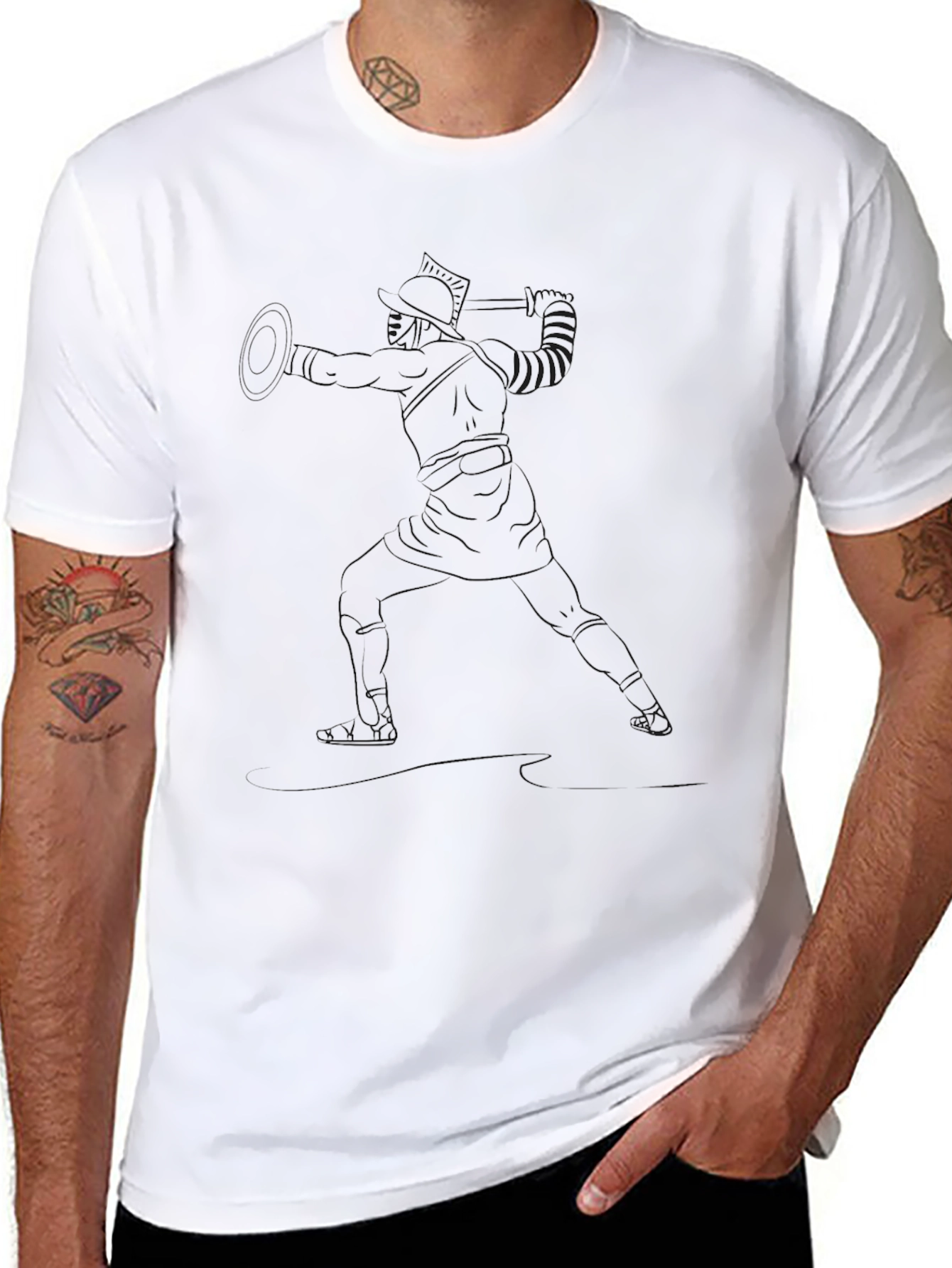 Gladiator Graphic Tee - Black