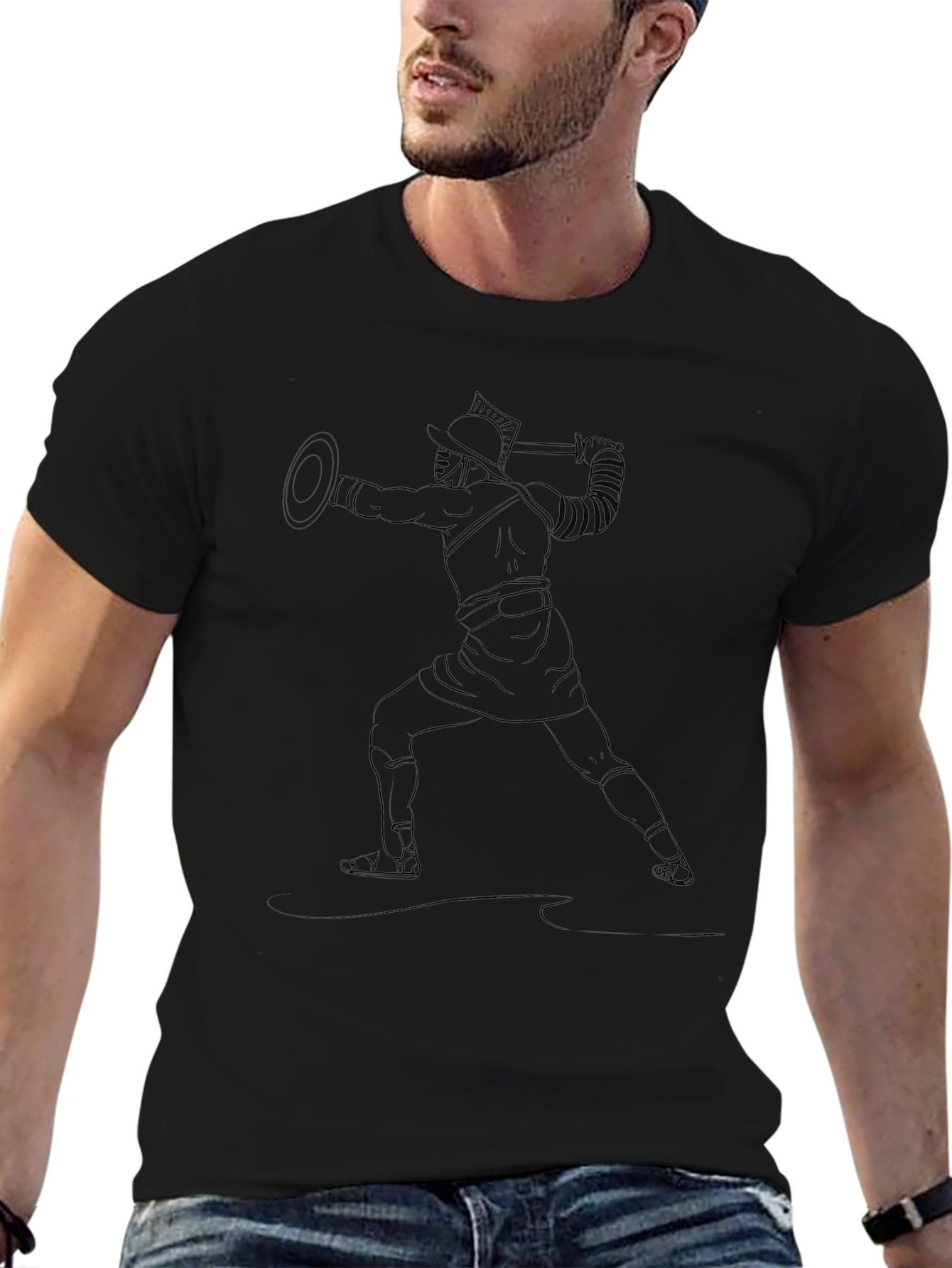 Gladiator Graphic Tee - Black