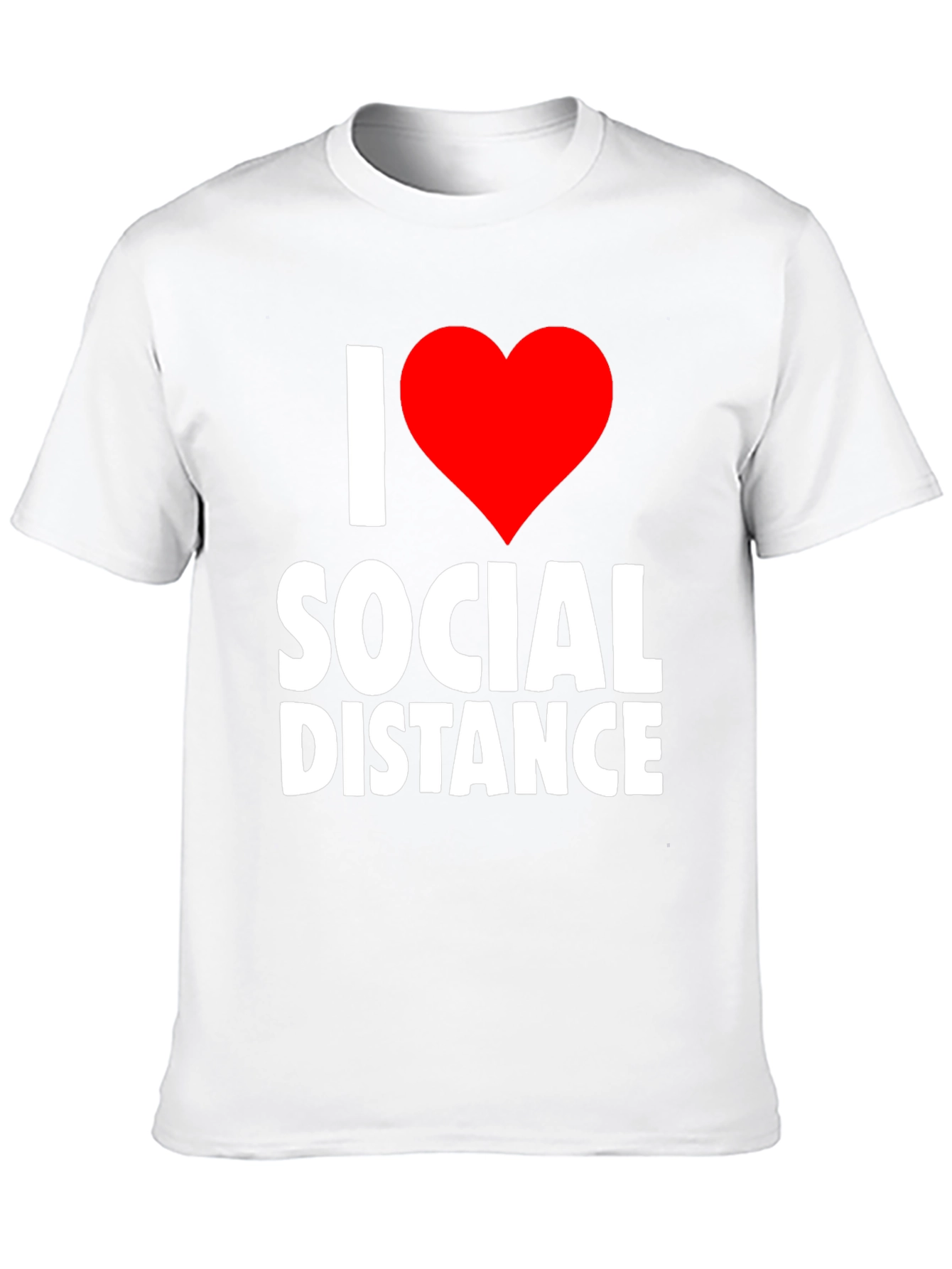 I Heart Social Distance Black Graphic T-Shirt
