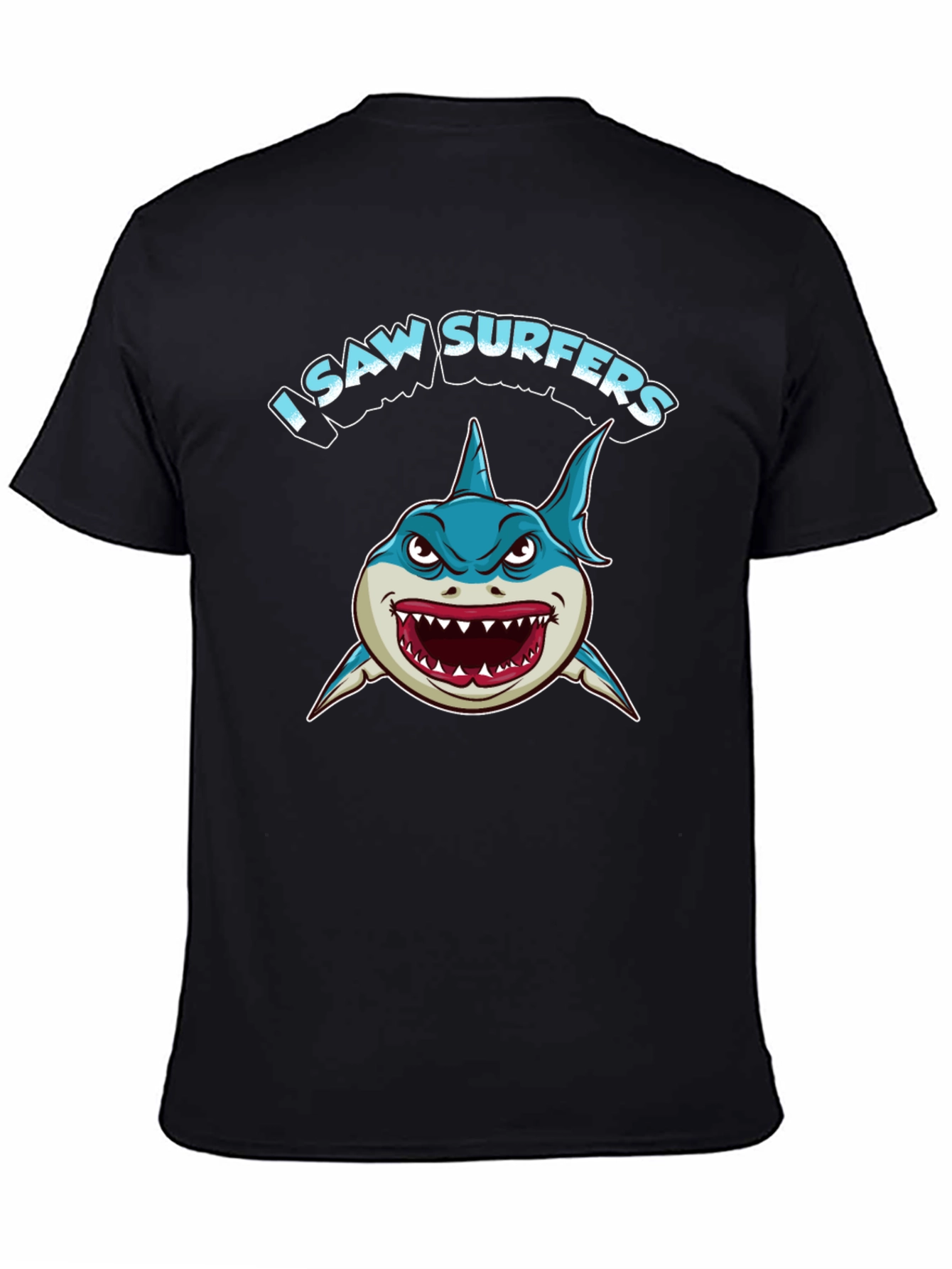 I Saw Surfers Shark Graphic Tee - Black