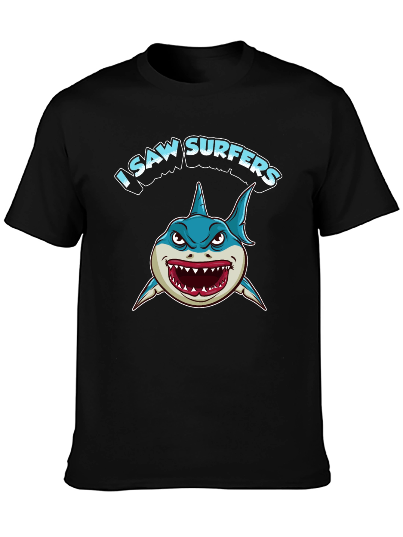 I Saw Surfers Shark Graphic Tee - Black