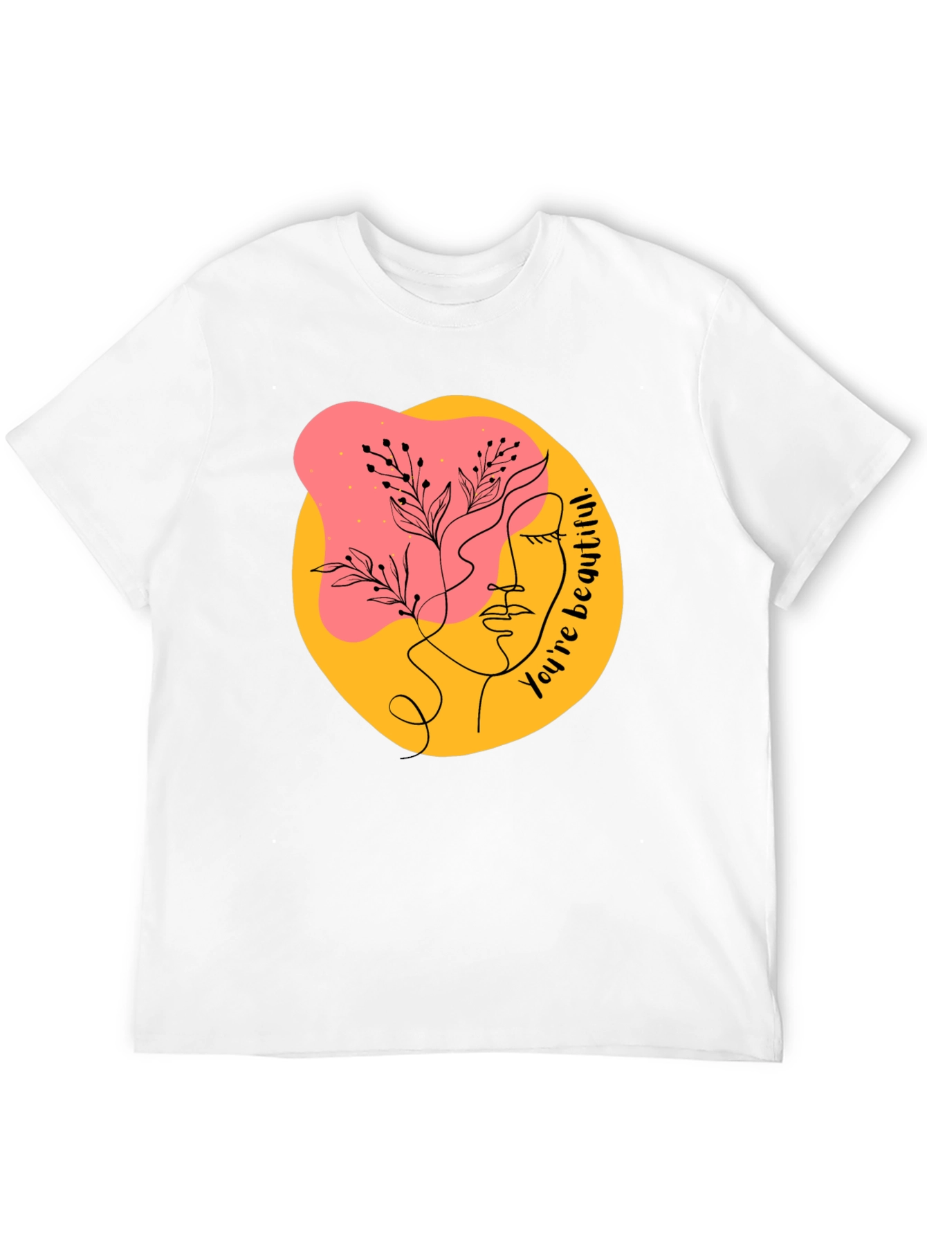 Abstract Face Graphic Black T-Shirt - Youre Beautiful