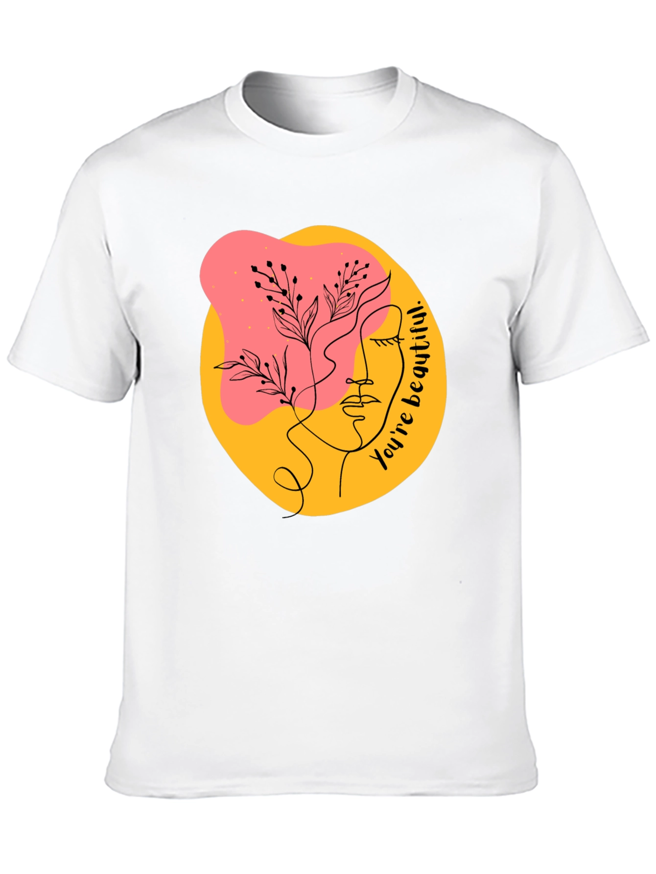 Abstract Face Graphic Black T-Shirt - Youre Beautiful