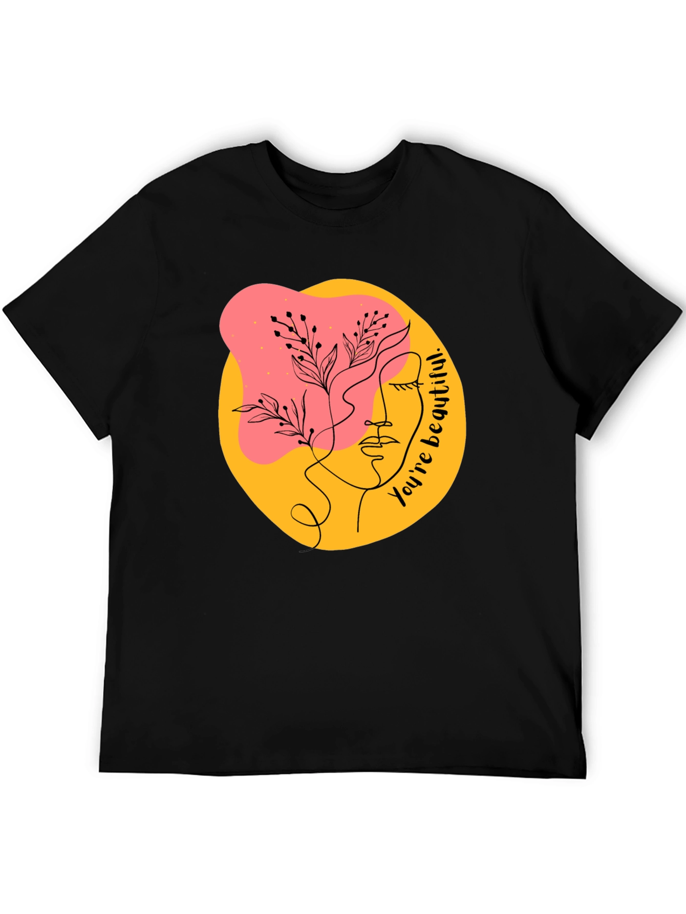 Abstract Face Graphic Black T-Shirt - Youre Beautiful