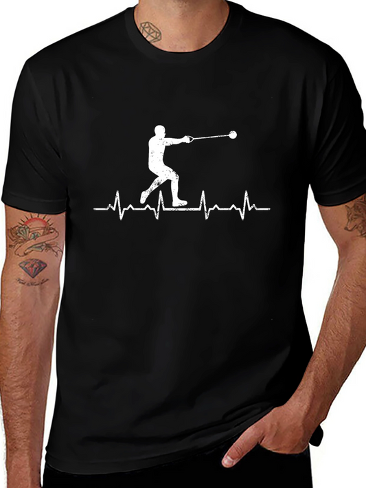 Hammer Throw Heartbeat T-Shirt - Black