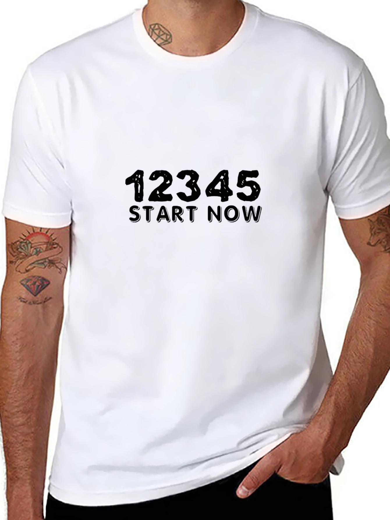 12345 Start Now Black T-Shirt