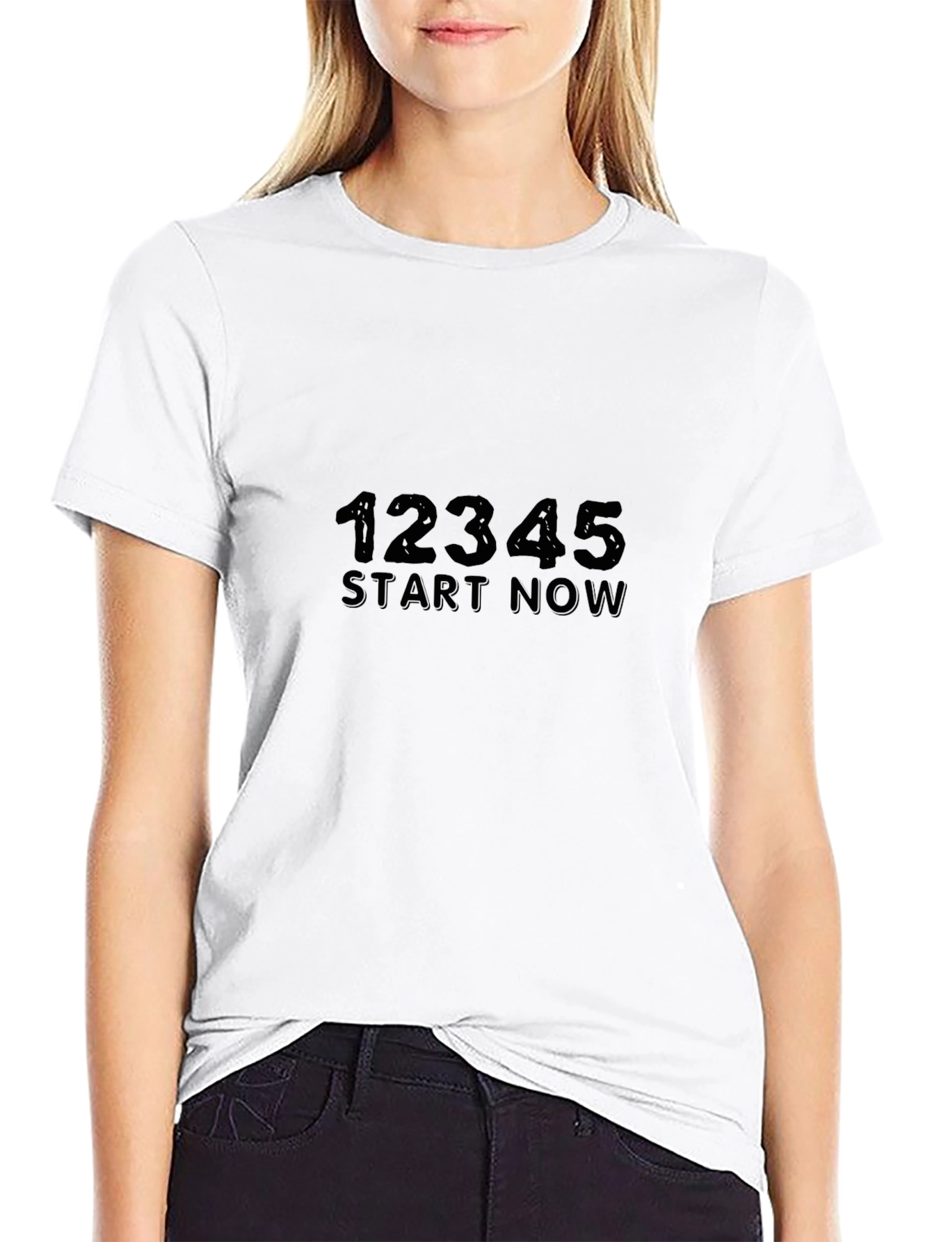 12345 Start Now Black T-Shirt