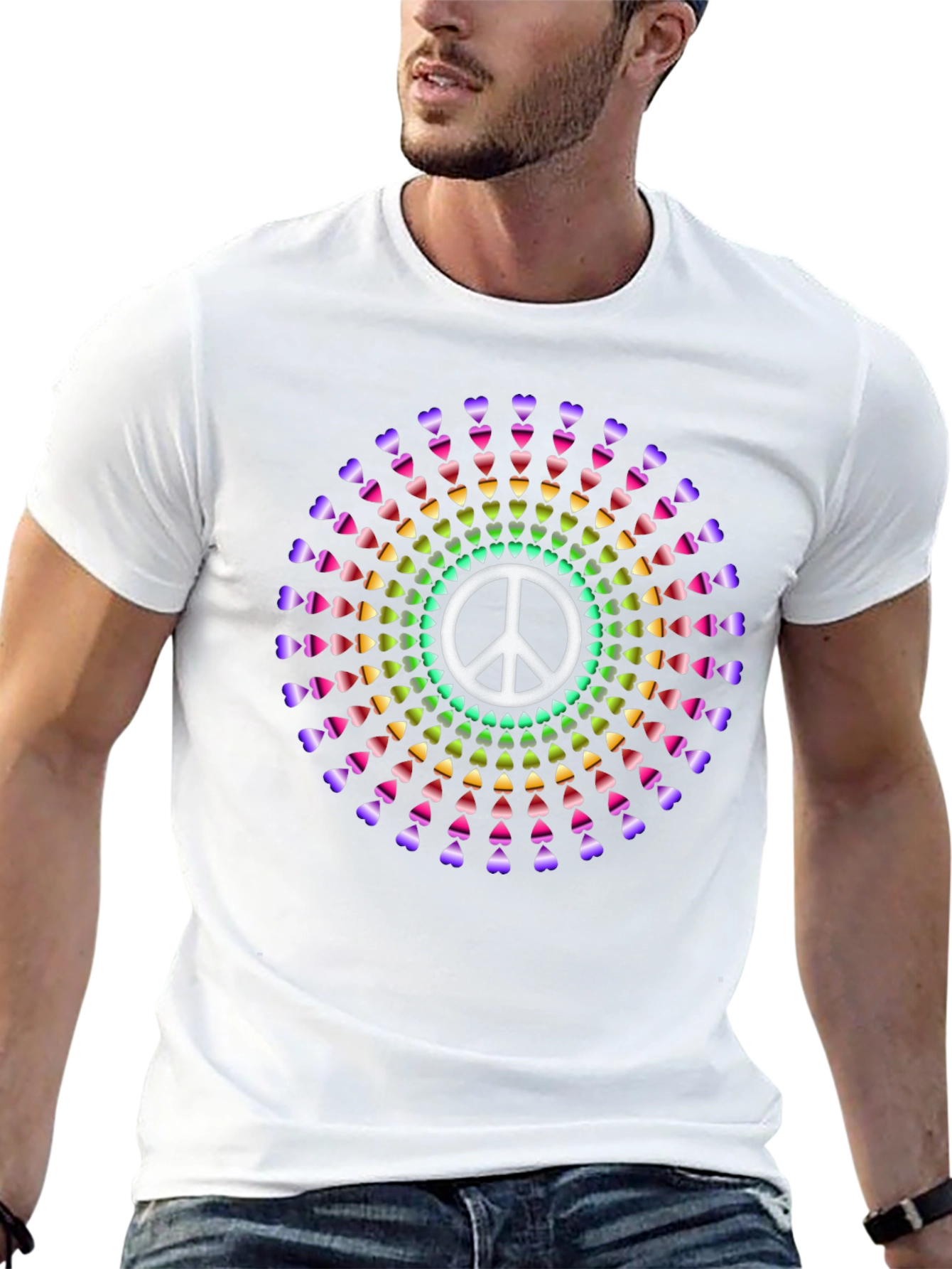 Peace Sign Rainbow Heart T-Shirt