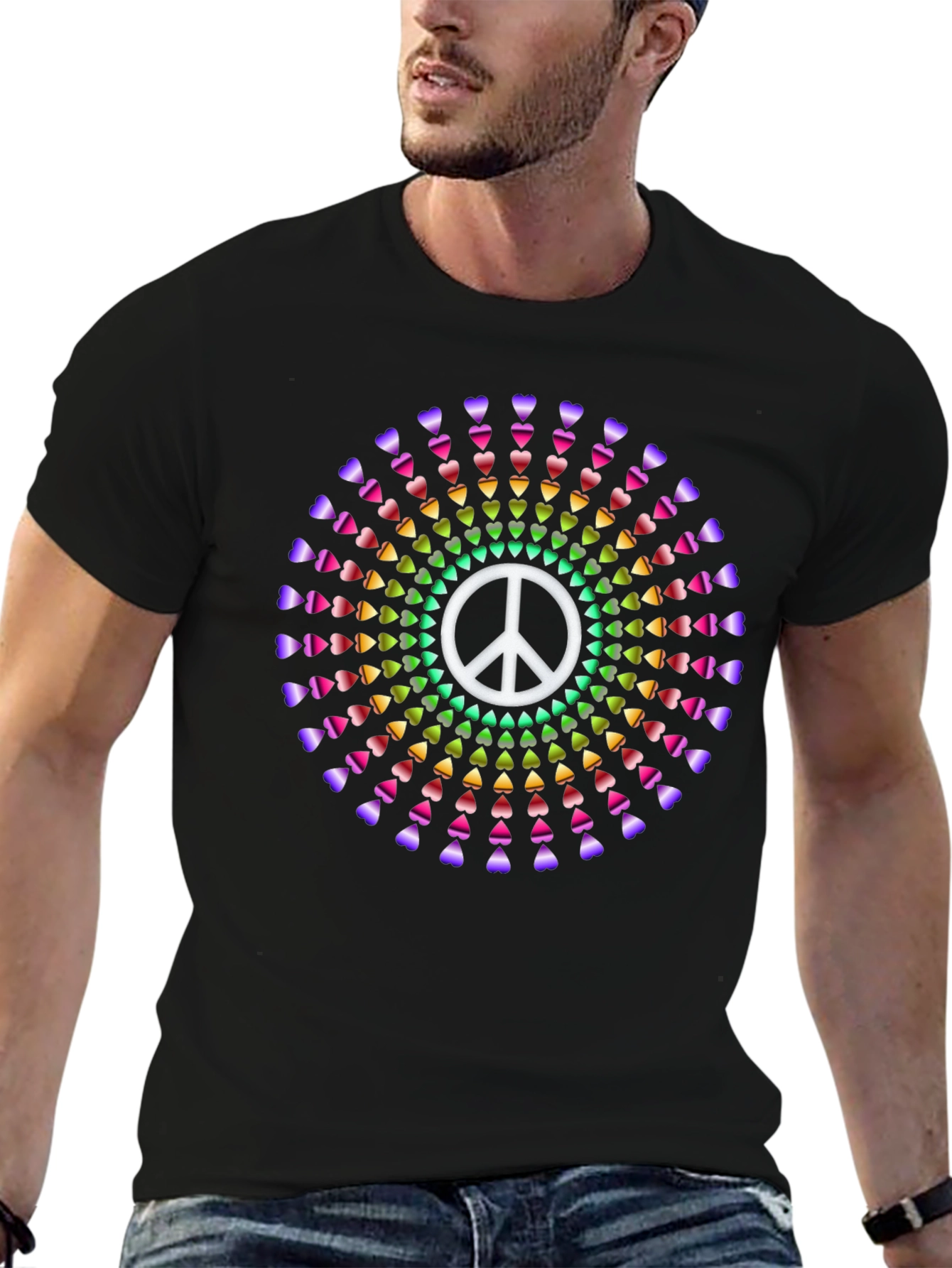 Peace Sign Rainbow Heart T-Shirt