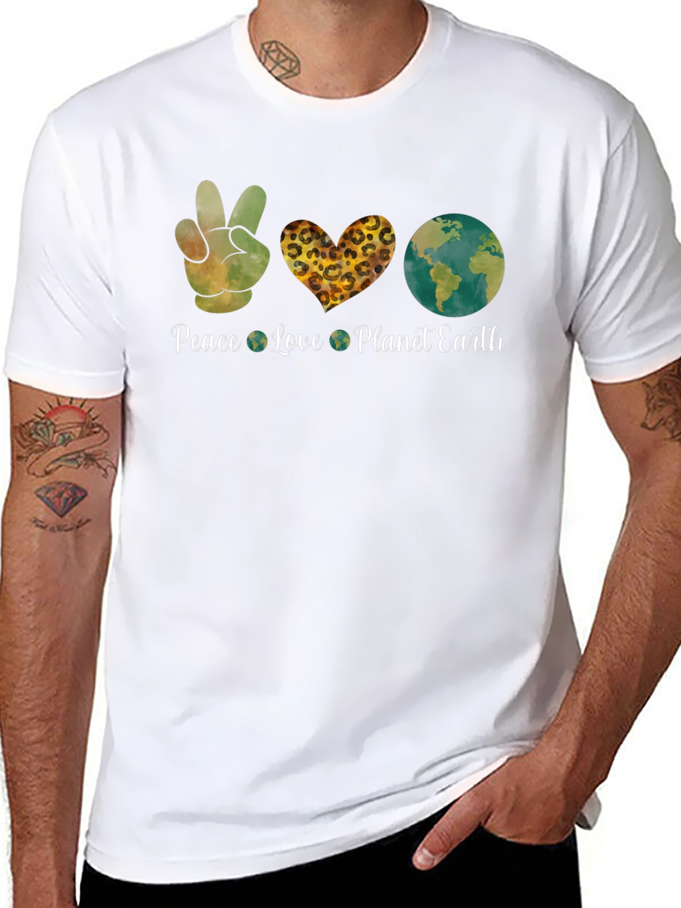 Peace Love Planet Earth Graphic T-Shirt