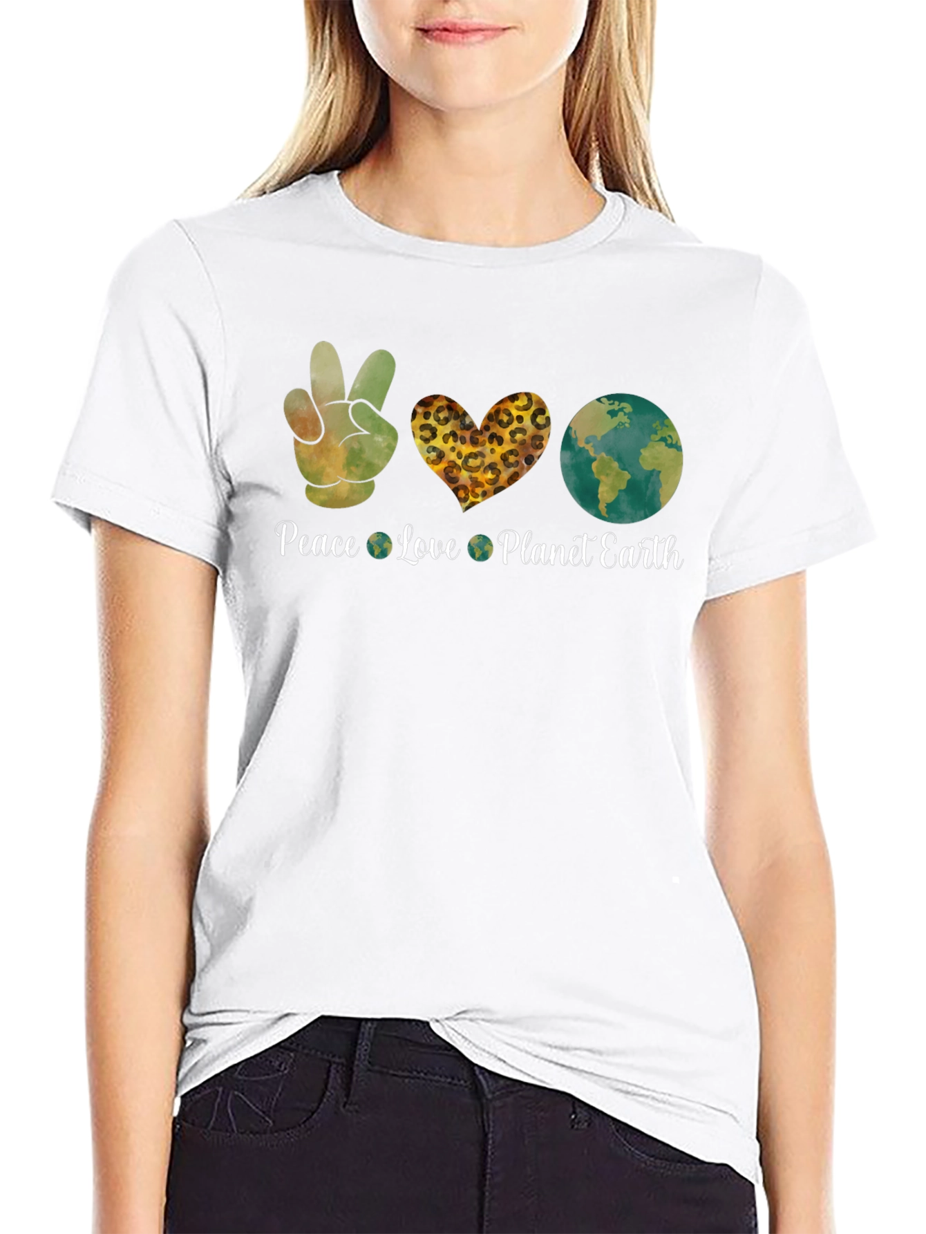 Peace Love Planet Earth Graphic T-Shirt