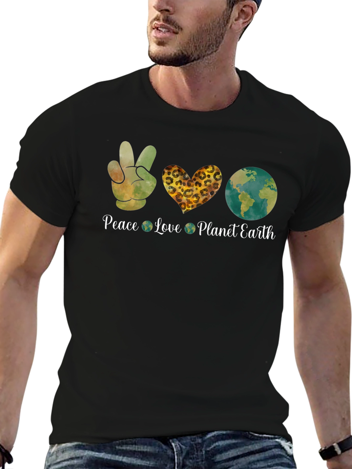 Peace Love Planet Earth Graphic T-Shirt