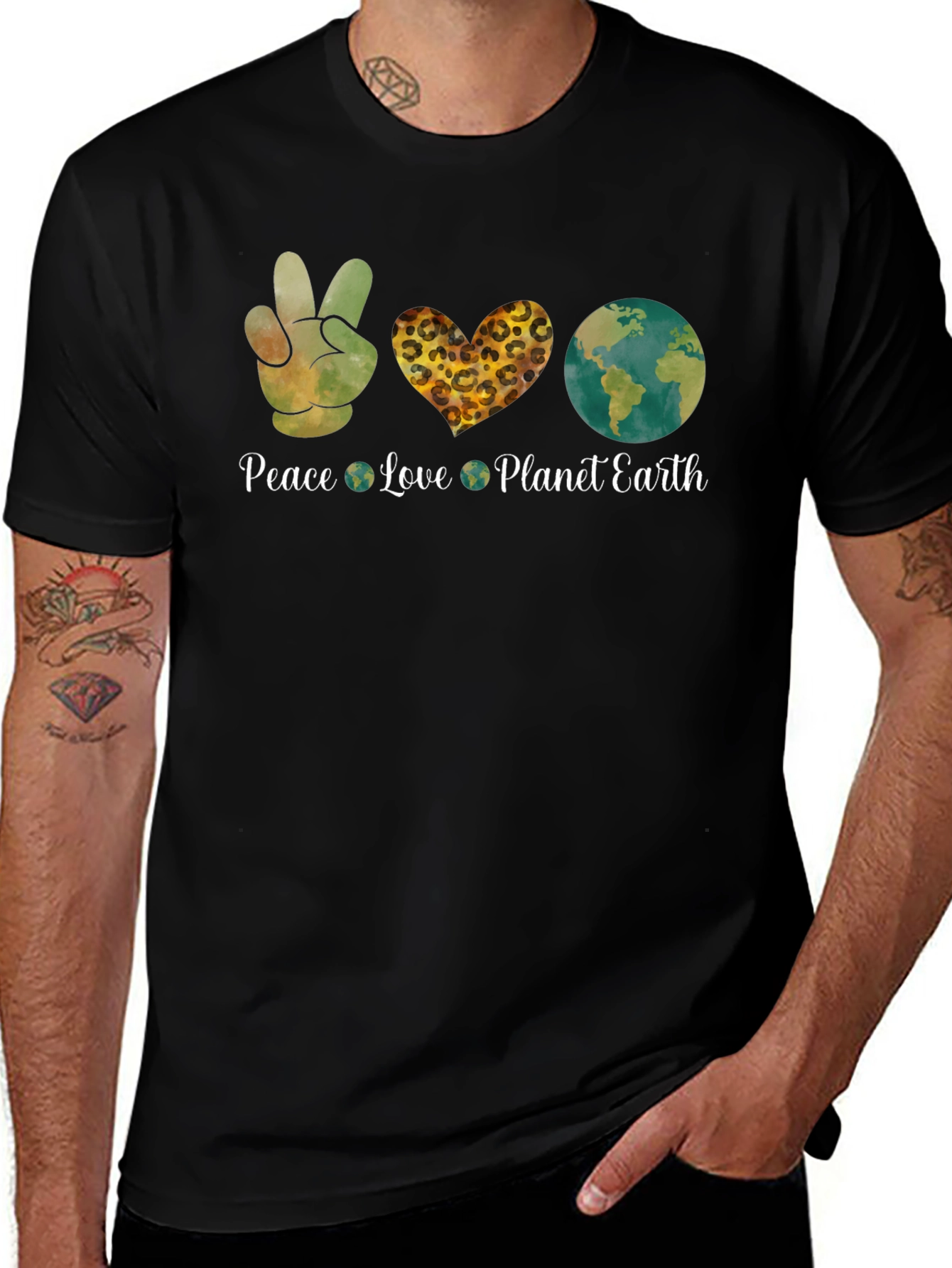 Peace Love Planet Earth Graphic T-Shirt