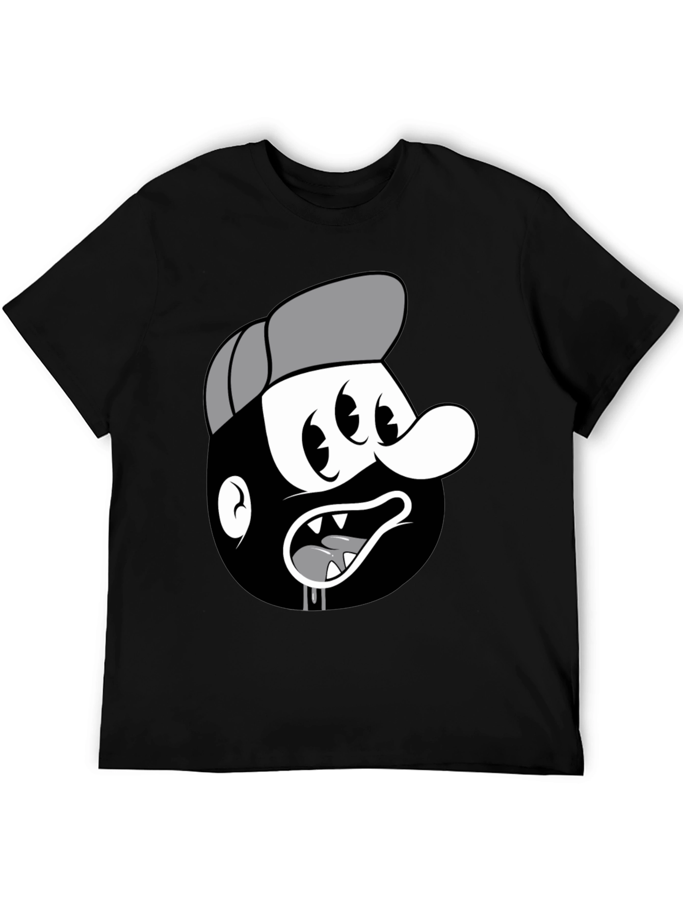 Cartoon Character Black T-Shirt