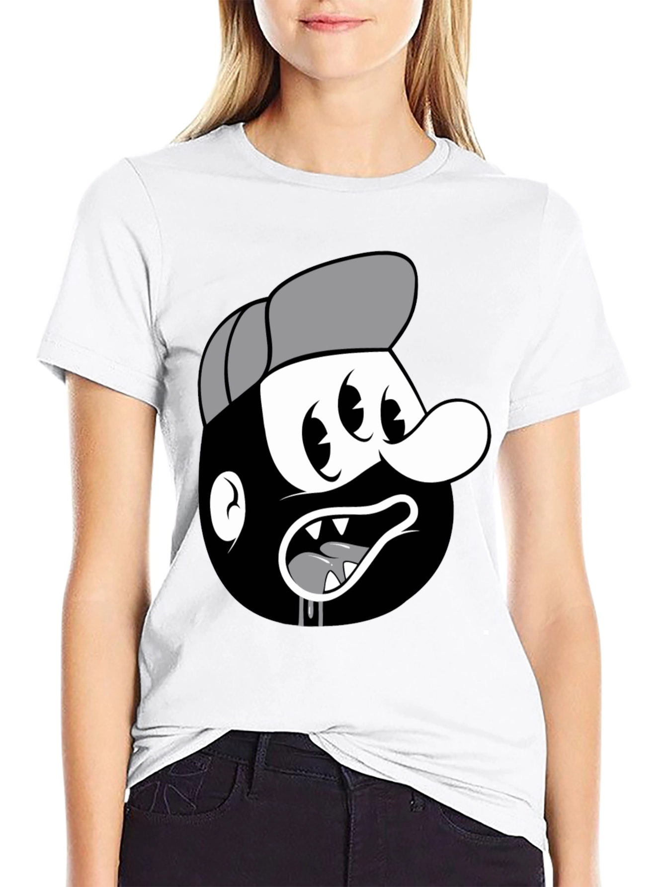 Cartoon Character Black T-Shirt