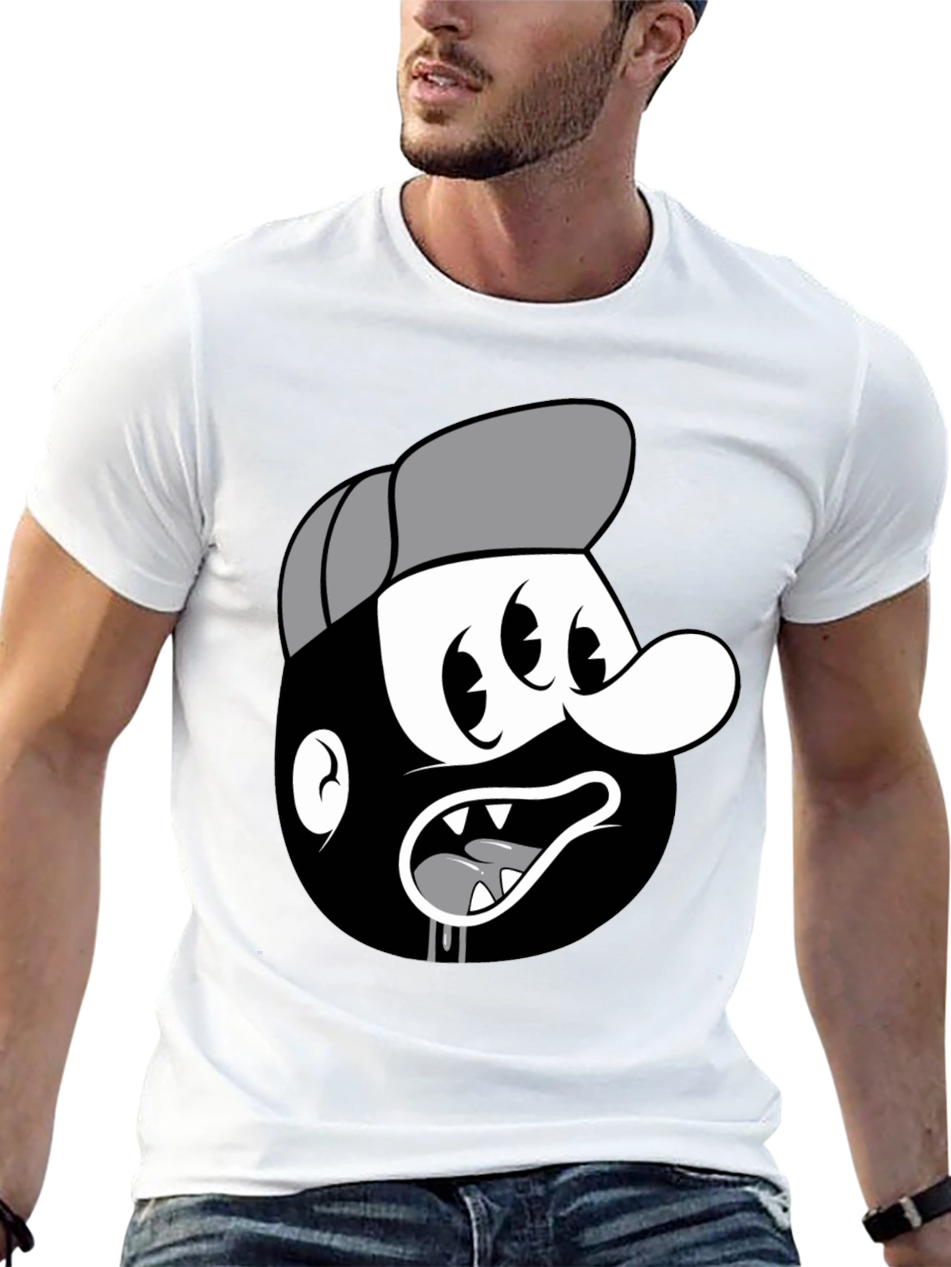 Cartoon Character Black T-Shirt