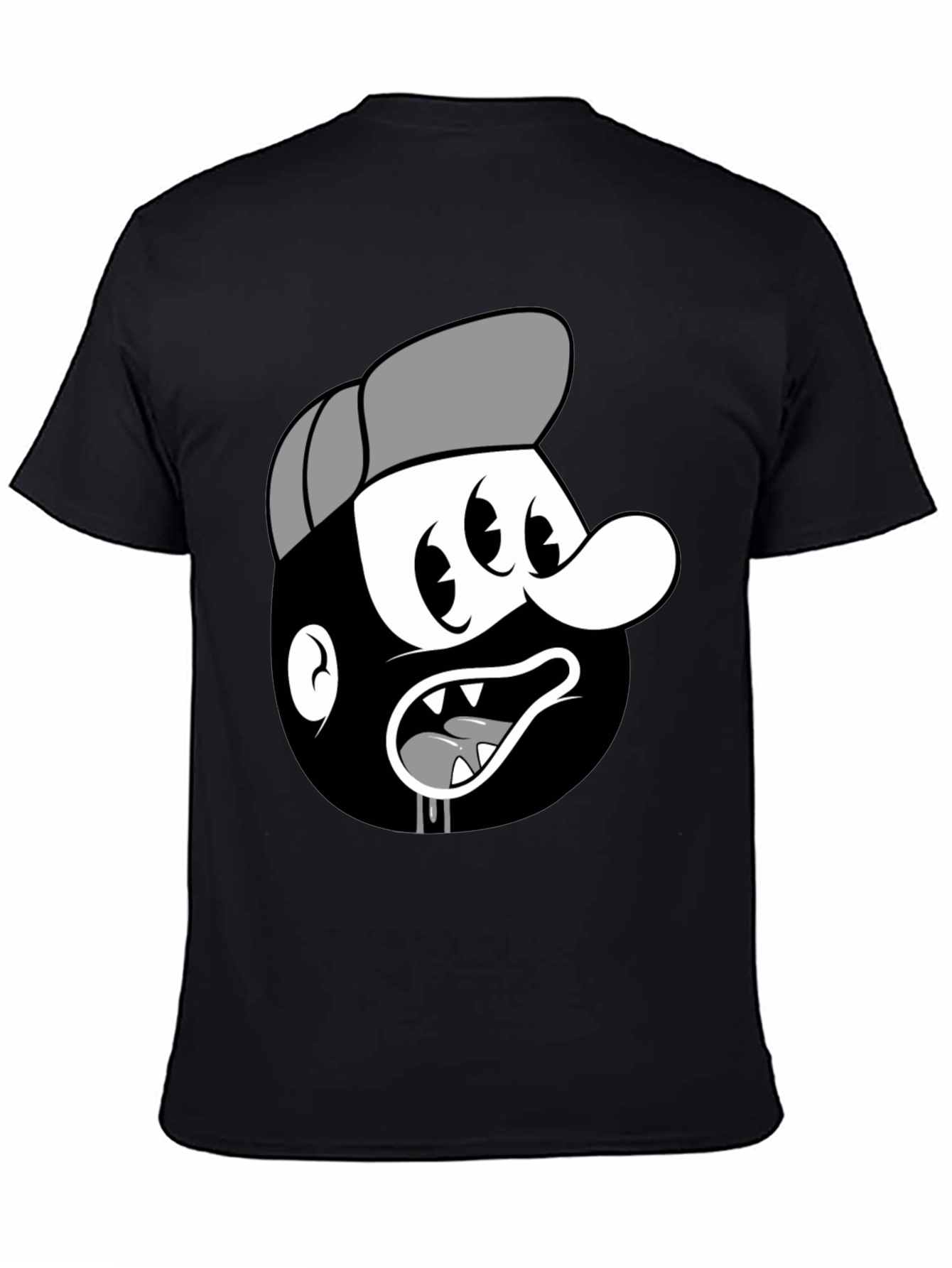 Cartoon Character Black T-Shirt