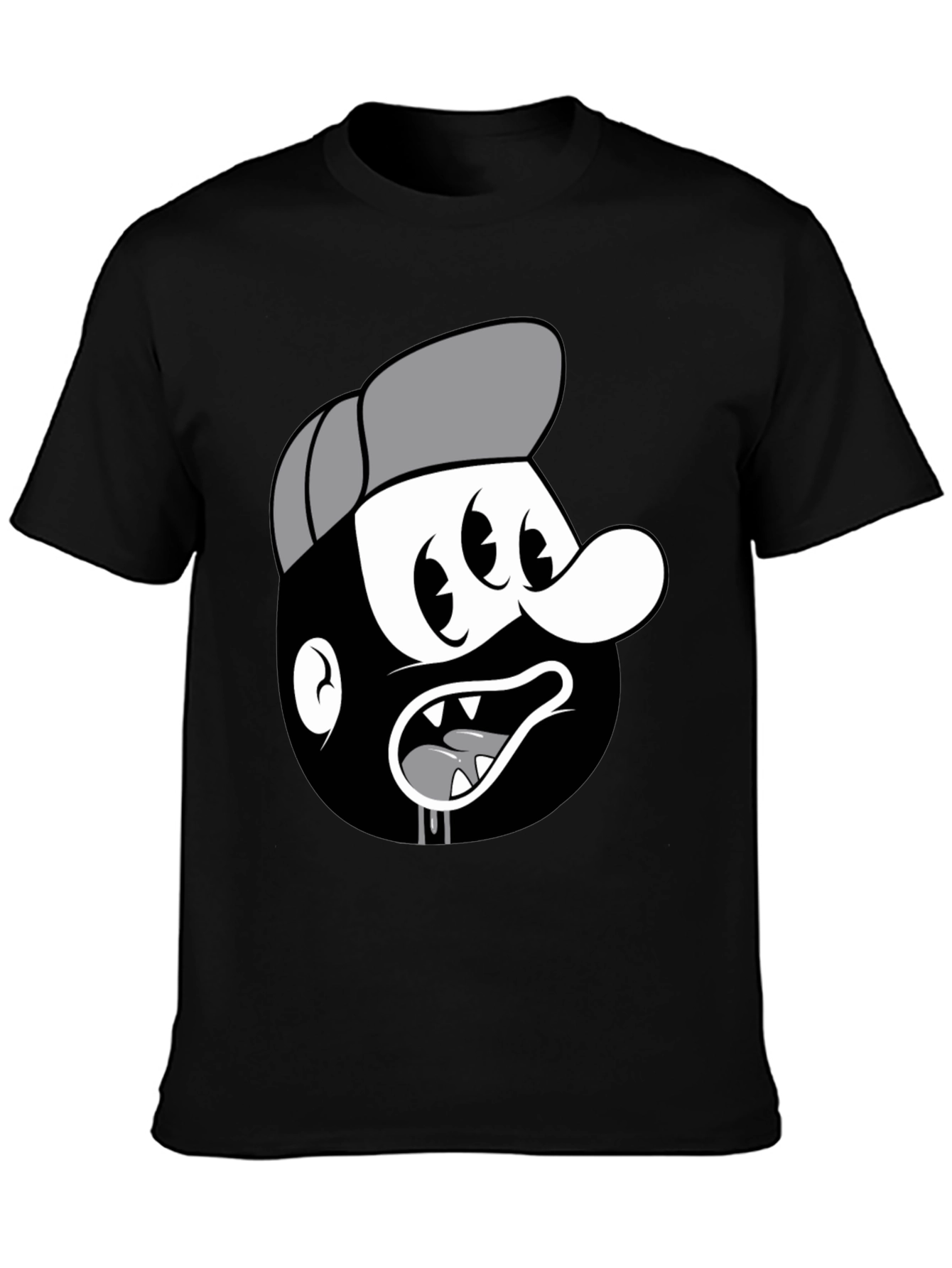 Cartoon Character Black T-Shirt