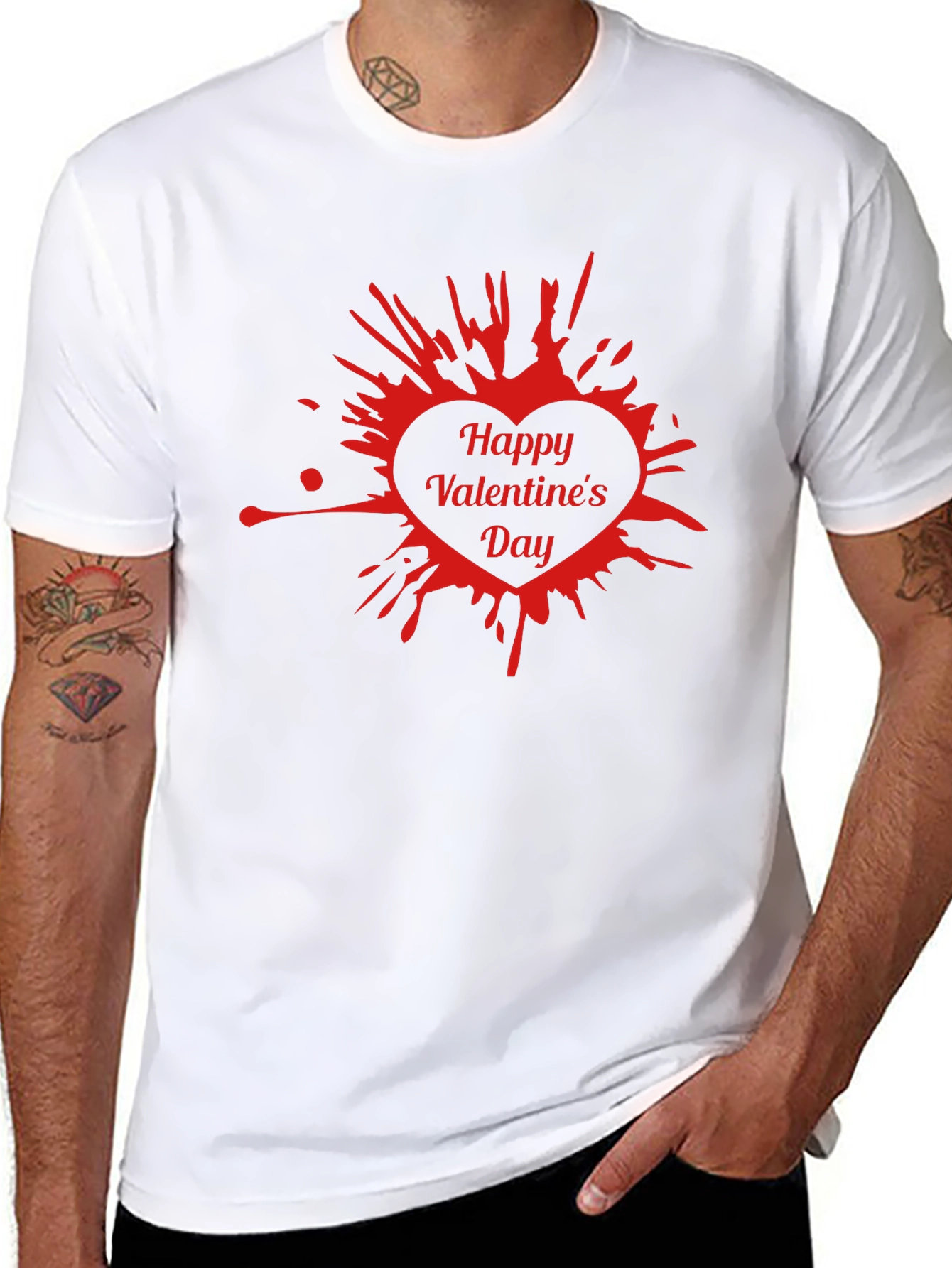 Happy Valentines Day Black T-Shirt