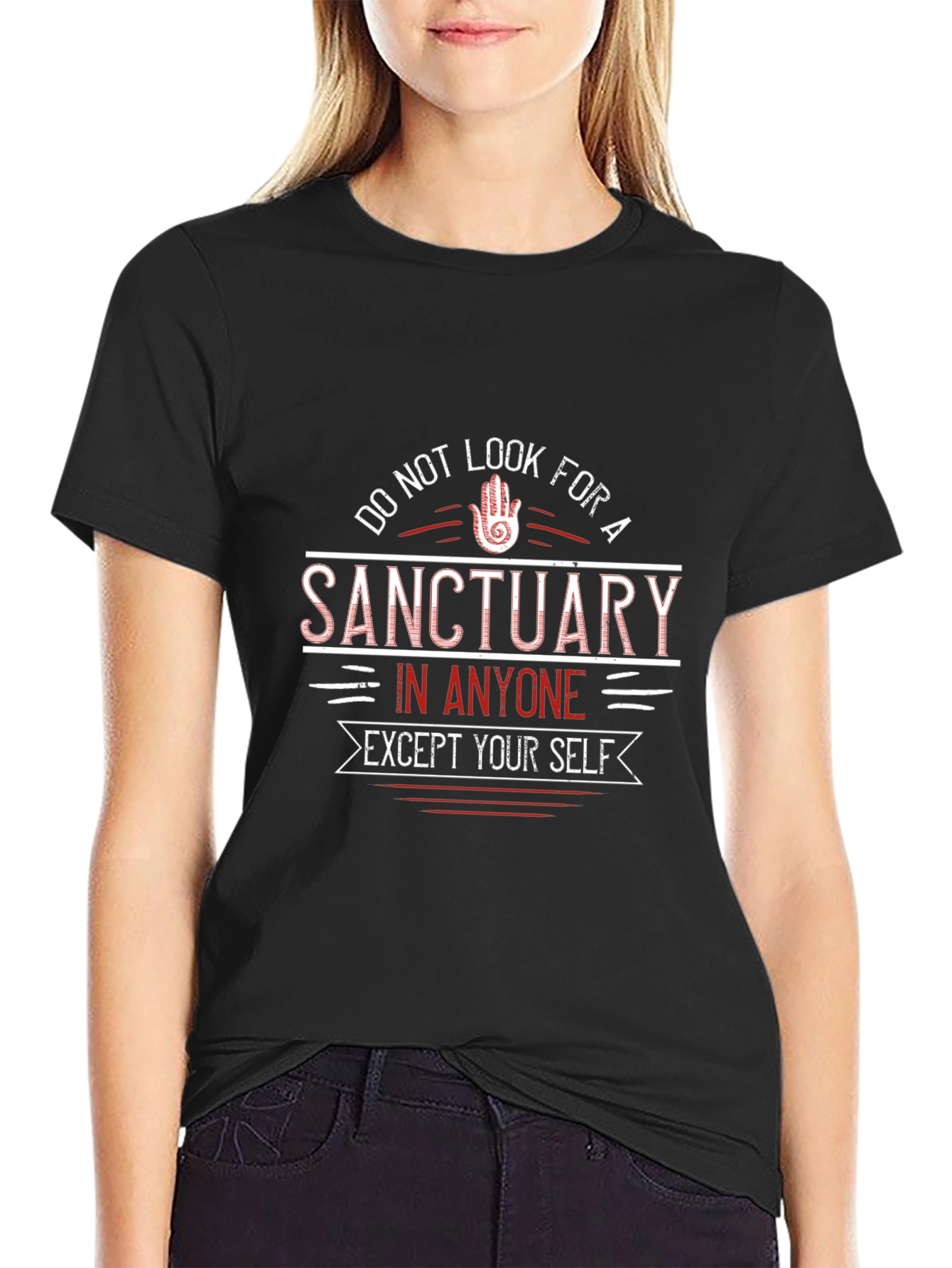 Sanctuary Within Black Graphic Tee