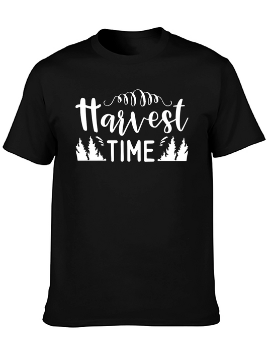 Harvest Time Graphic Tee - Black Cotton Comfort