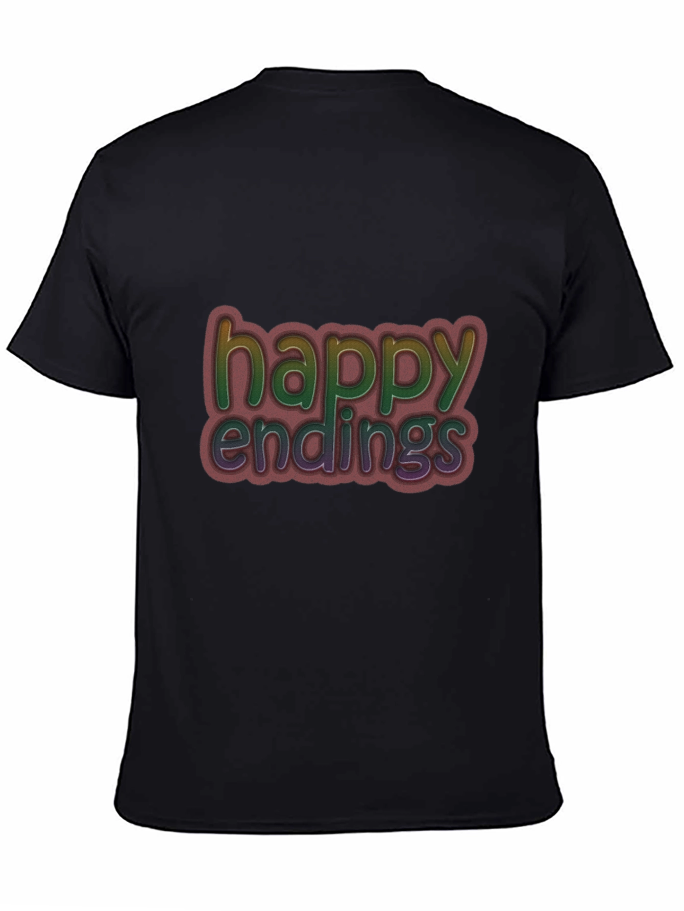 Happy Endings Graphic Print Black T-Shirt
