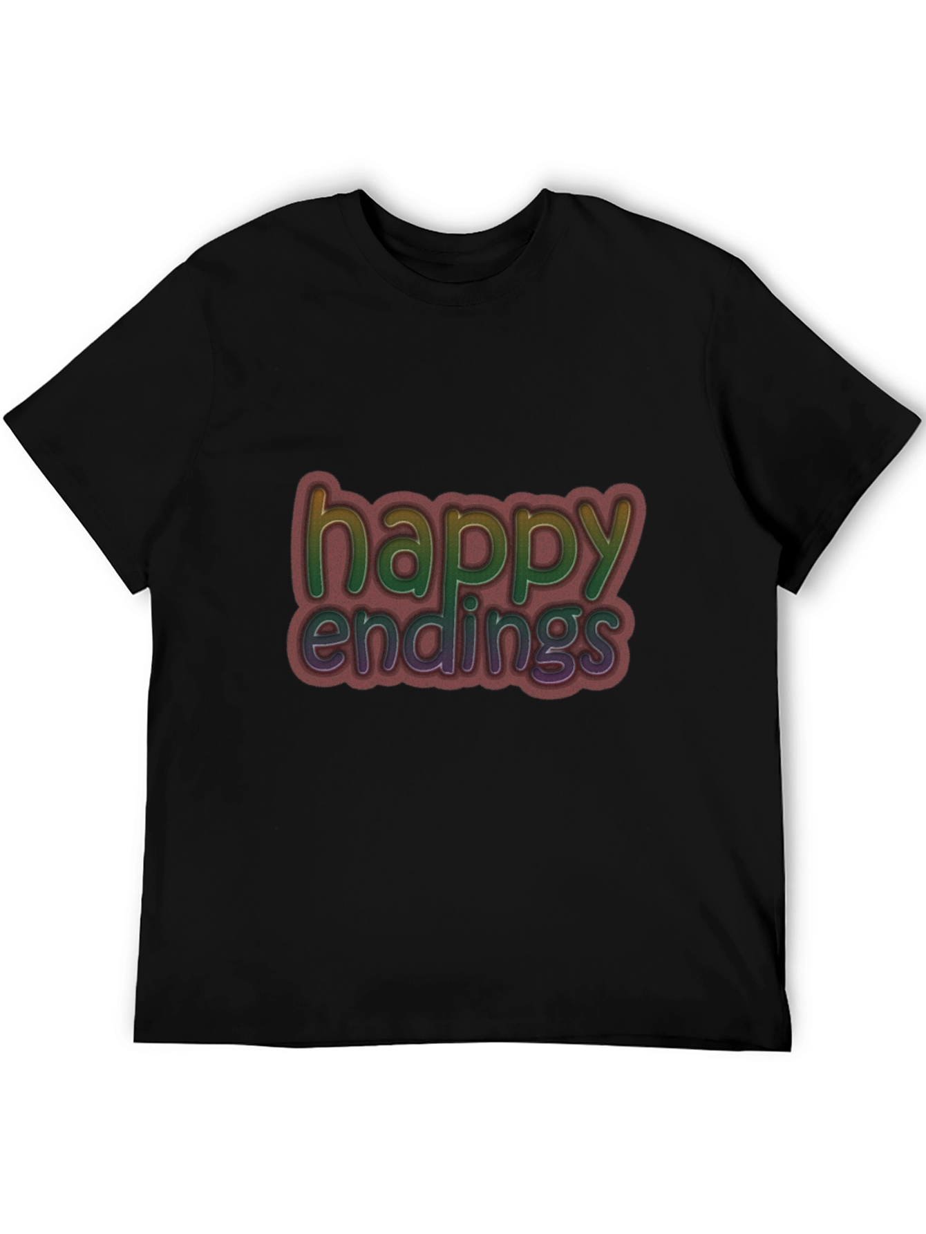 Happy Endings Graphic Print Black T-Shirt