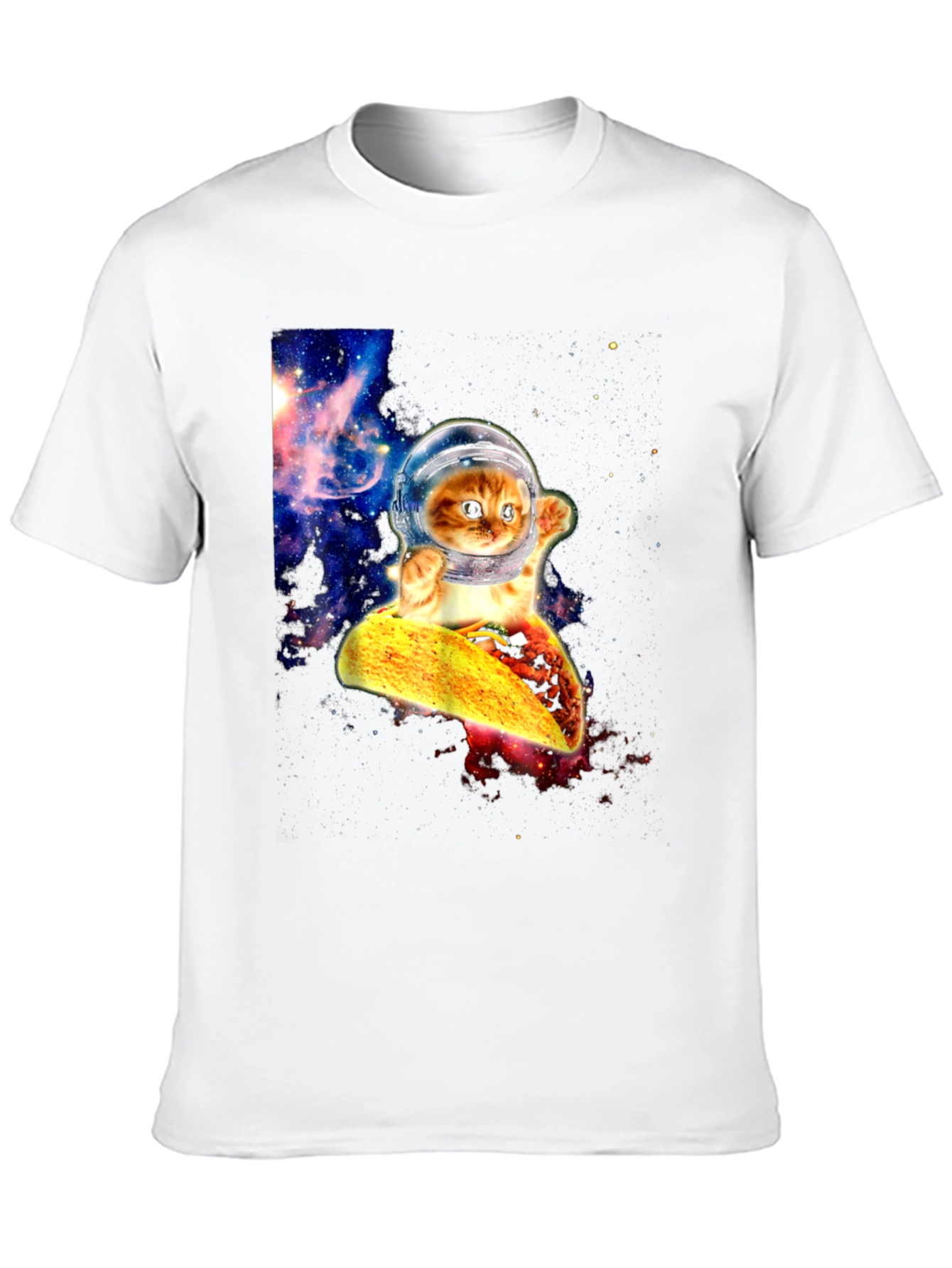 Astronaut Cat Taco Galaxy T-Shirt