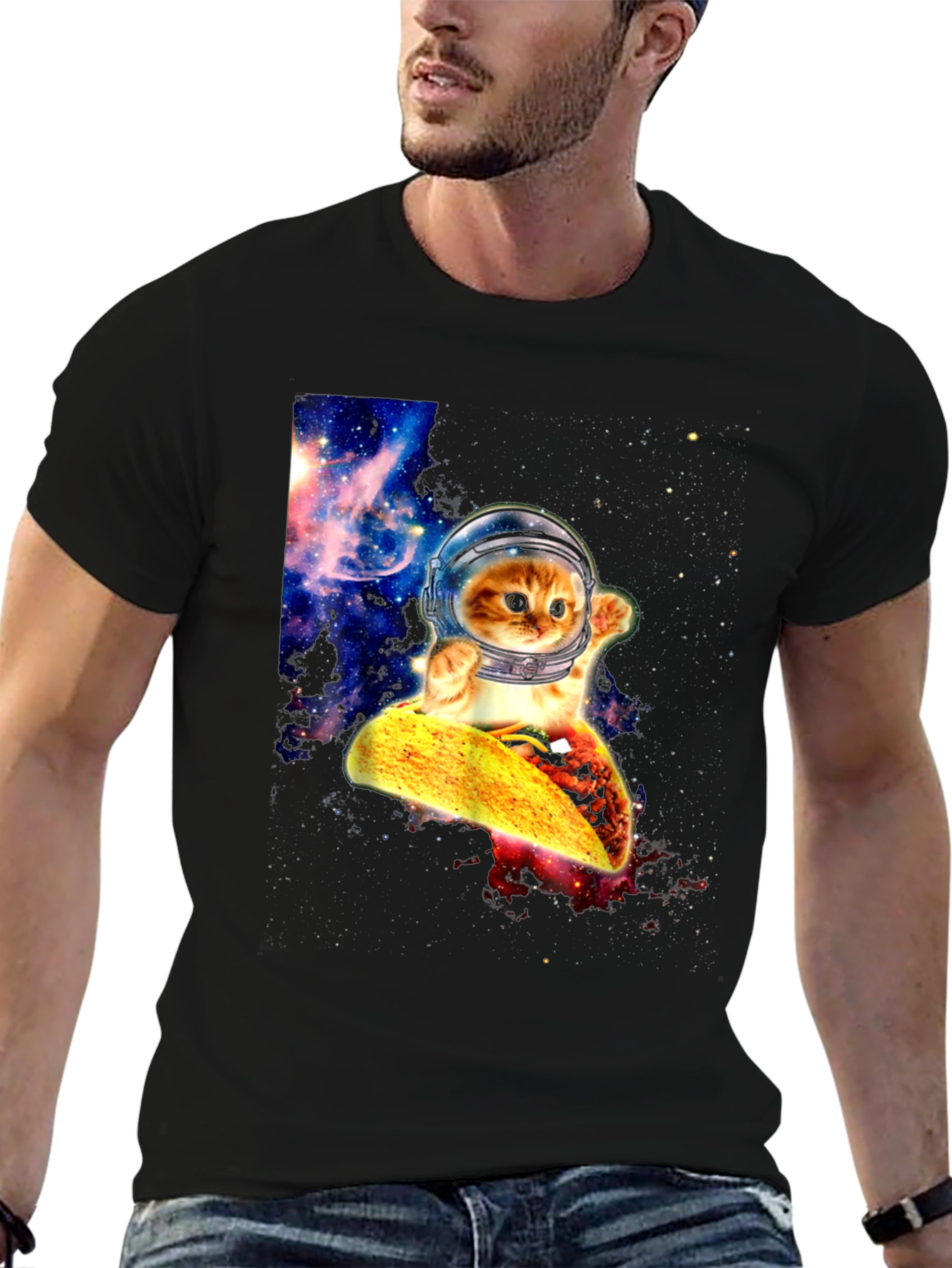 Astronaut Cat Taco Galaxy T-Shirt