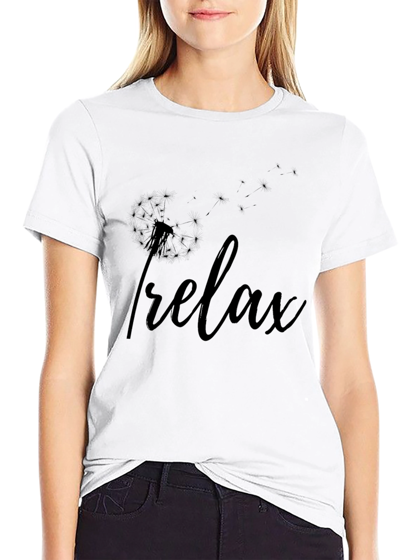Relax Dandelion Black T-Shirt