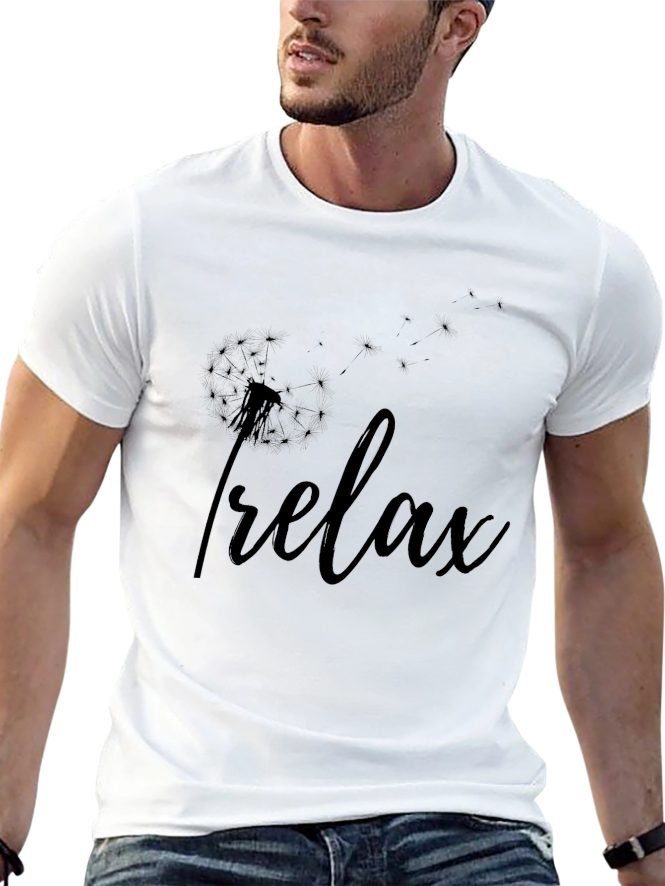 Relax Dandelion Black T-Shirt