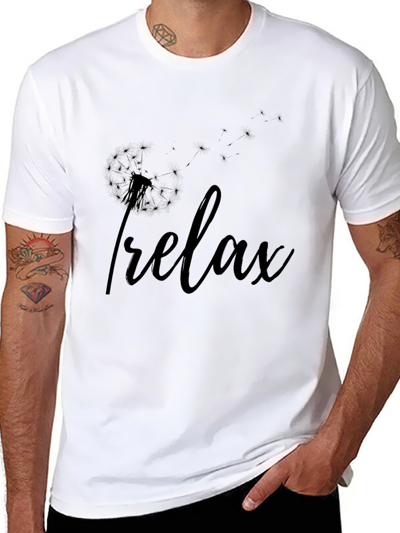 Relax Dandelion Black T-Shirt