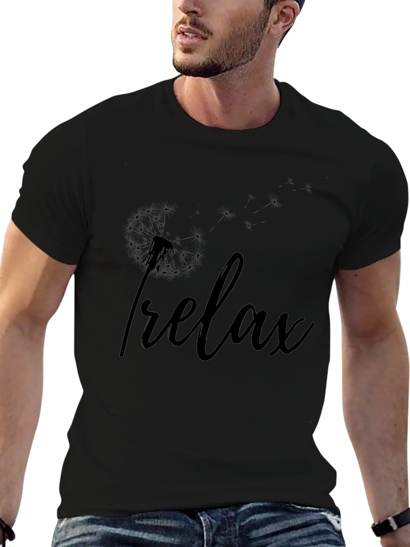 Relax Dandelion Black T-Shirt