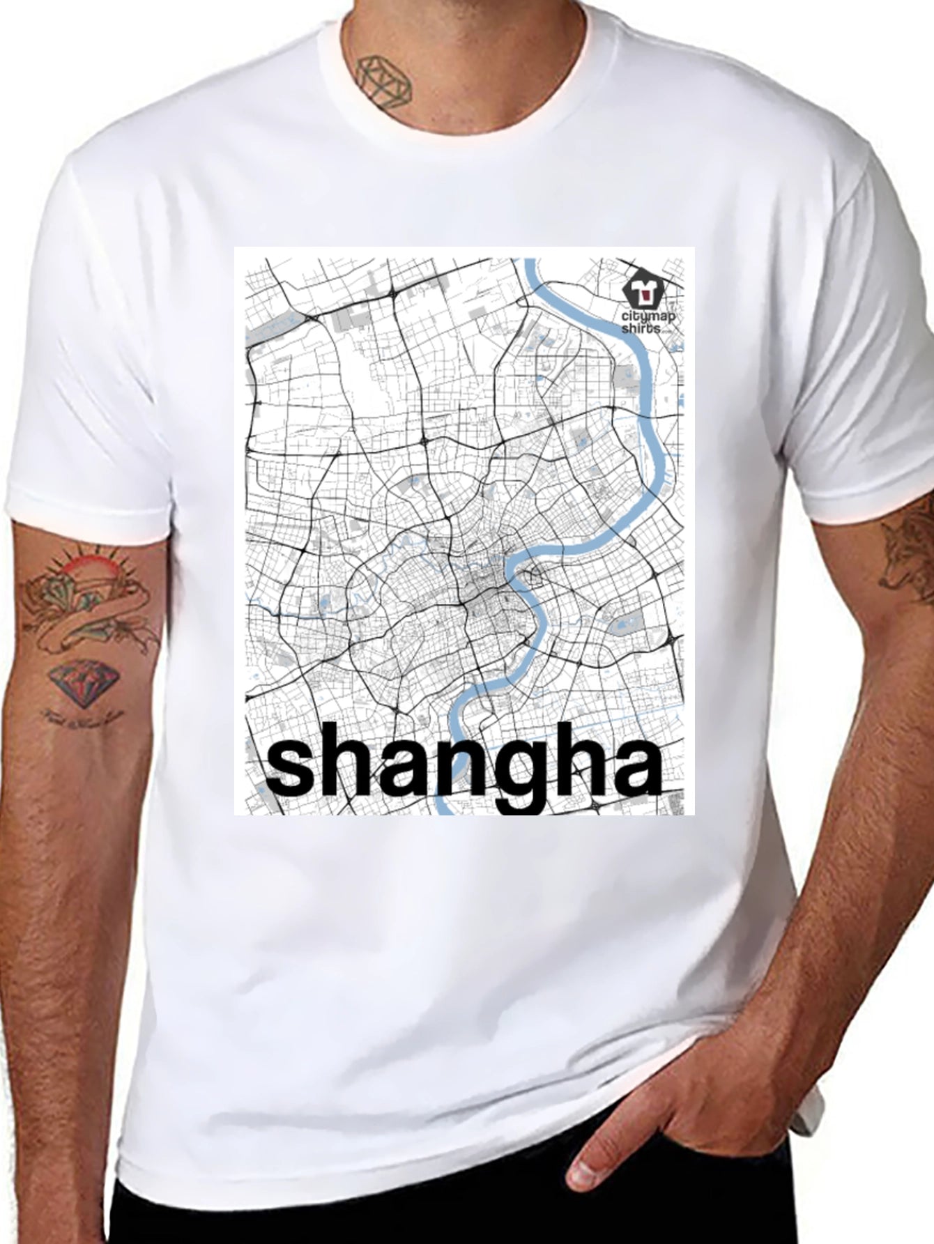 Shanghai Map T-Shirt - Cityscape Souvenir