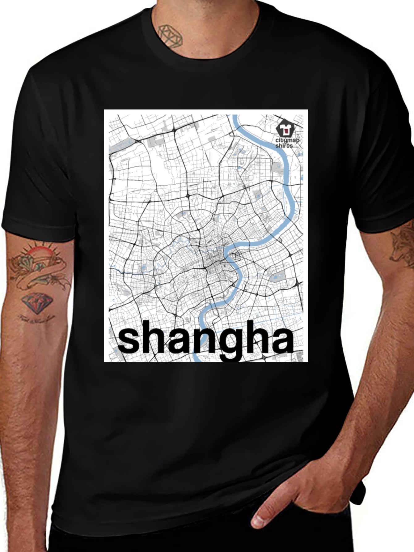 Shanghai Map T-Shirt - Cityscape Souvenir