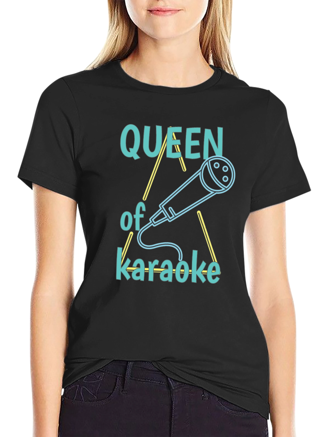 Queen of Karaoke Graphic Tee - Black