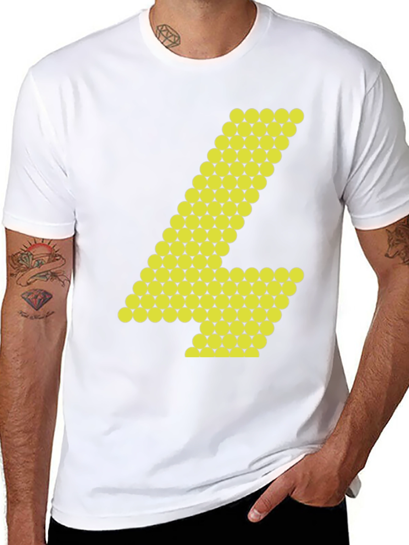 Abstract Number 4 Graphic Tee - Black Cotton Shirt