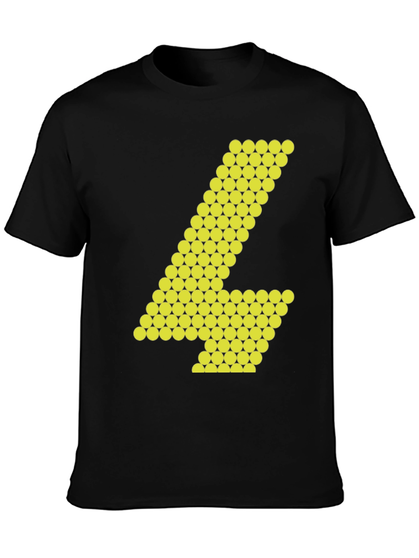 Abstract Number 4 Graphic Tee - Black Cotton Shirt