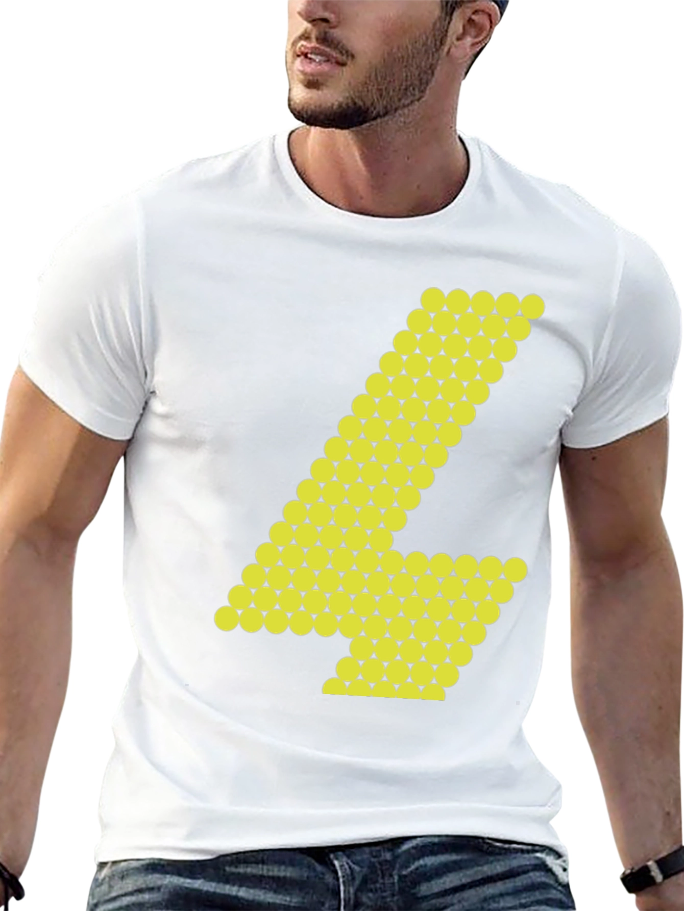 Abstract Number 4 Graphic Tee - Black Cotton Shirt