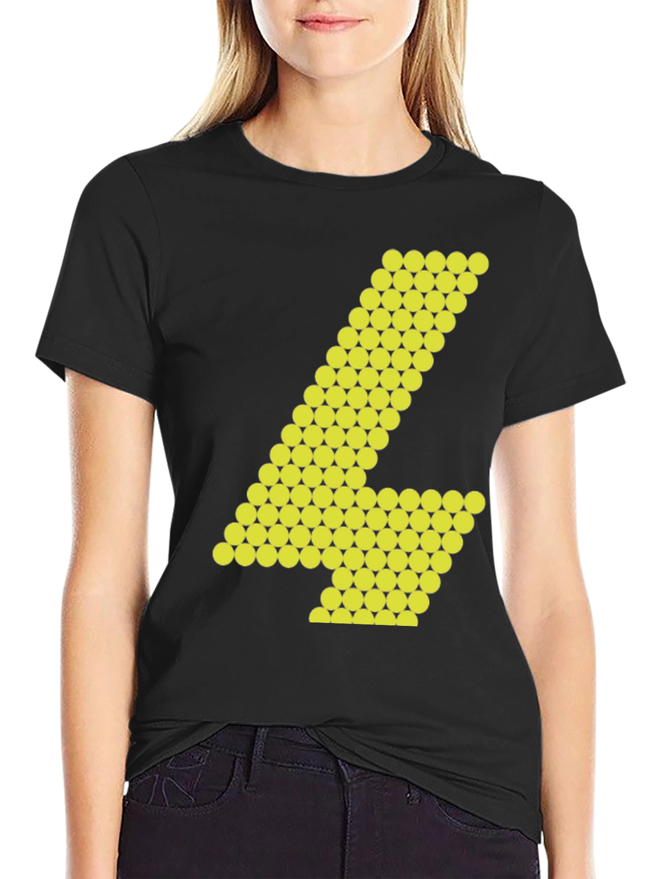 Abstract Number 4 Graphic Tee - Black Cotton Shirt