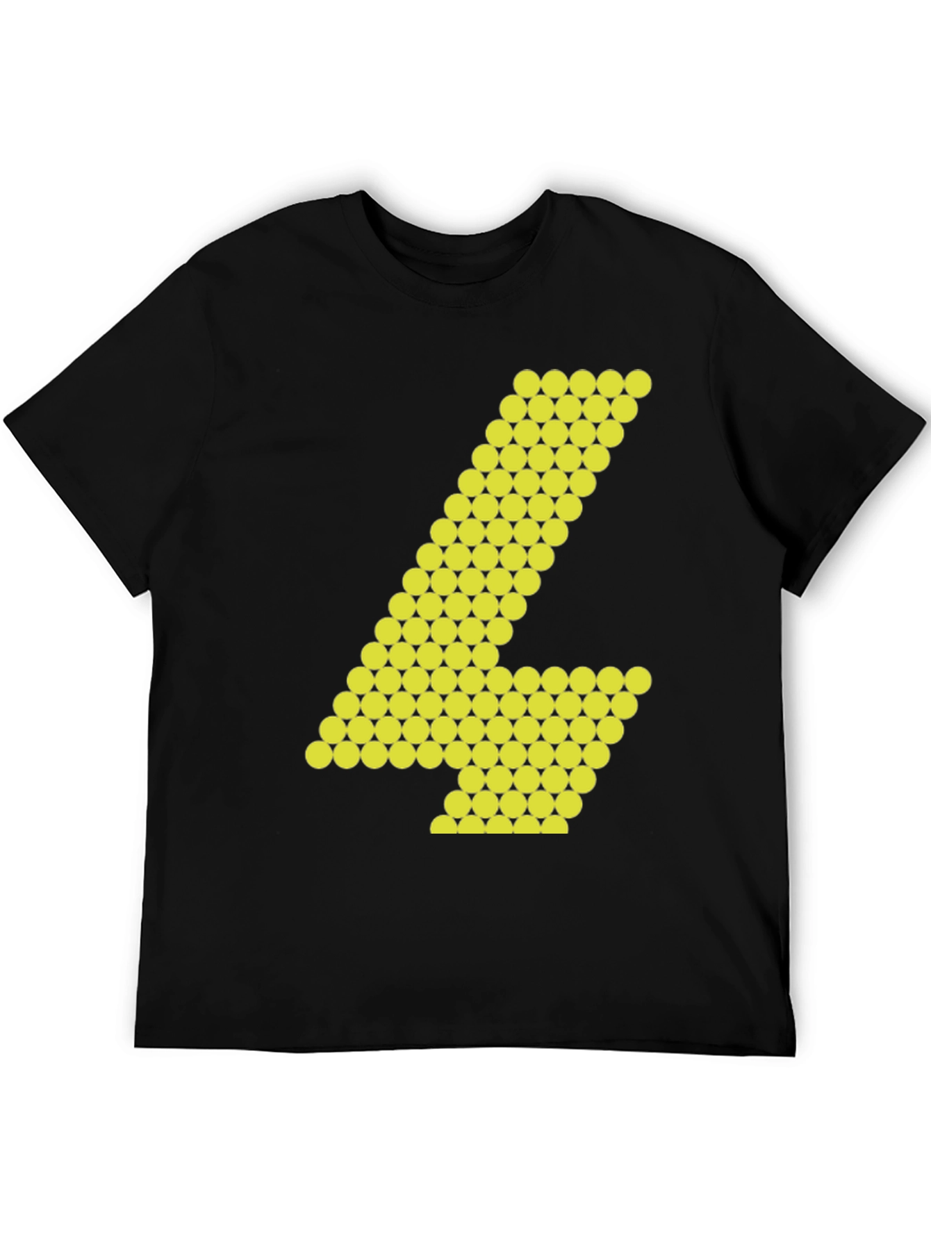 Abstract Number 4 Graphic Tee - Black Cotton Shirt