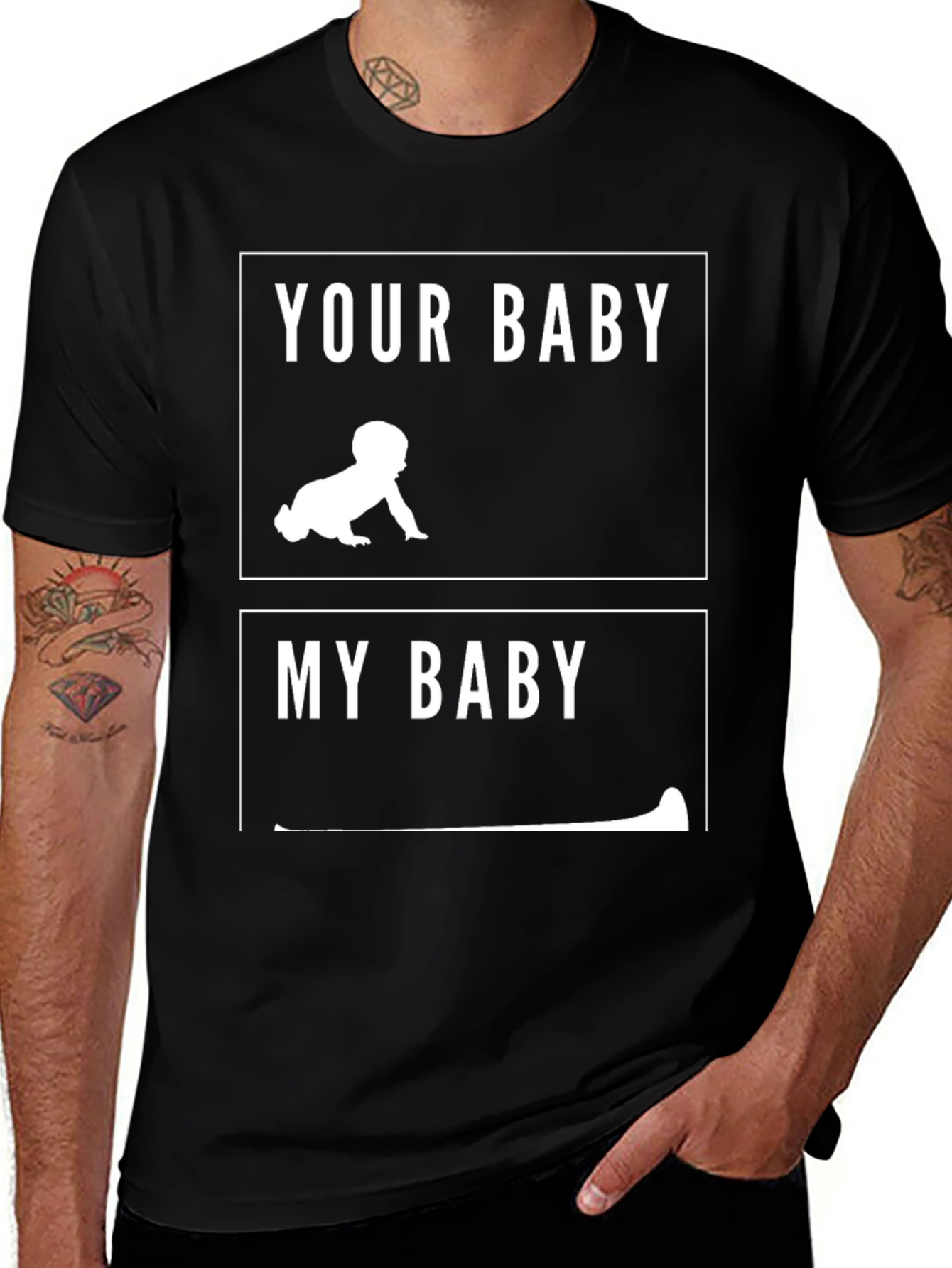 Your Baby vs My Baby T-Shirt Funny Dad Tee