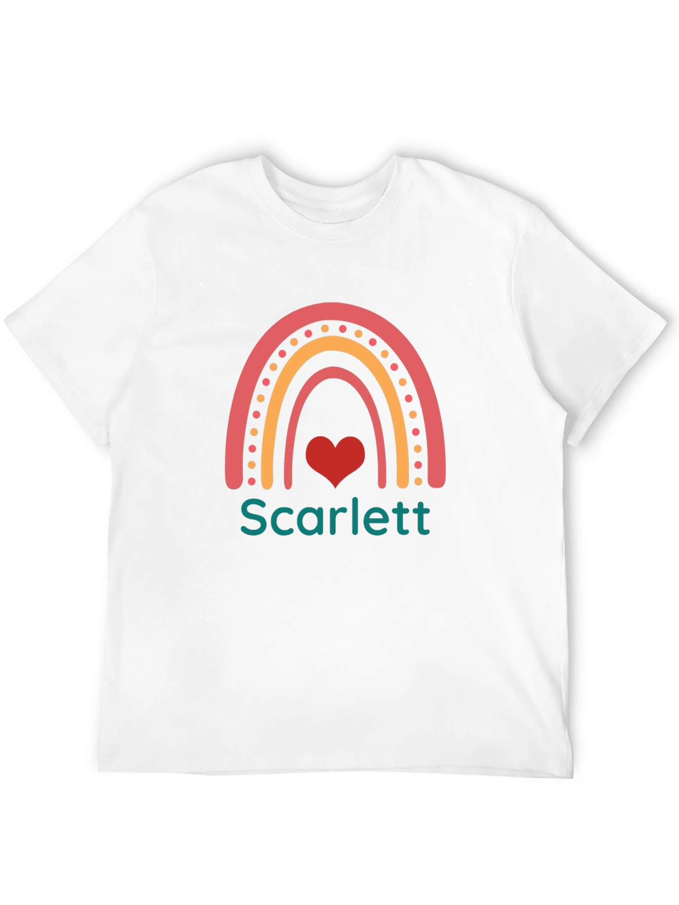 Personalized Scarlett Rainbow Heart T-Shirt