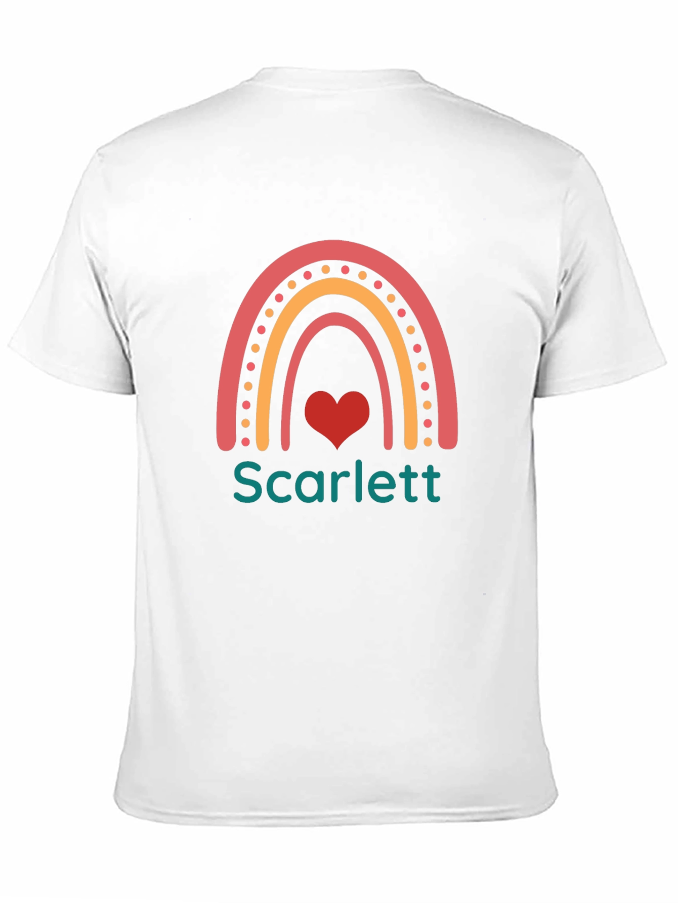 Personalized Scarlett Rainbow Heart T-Shirt