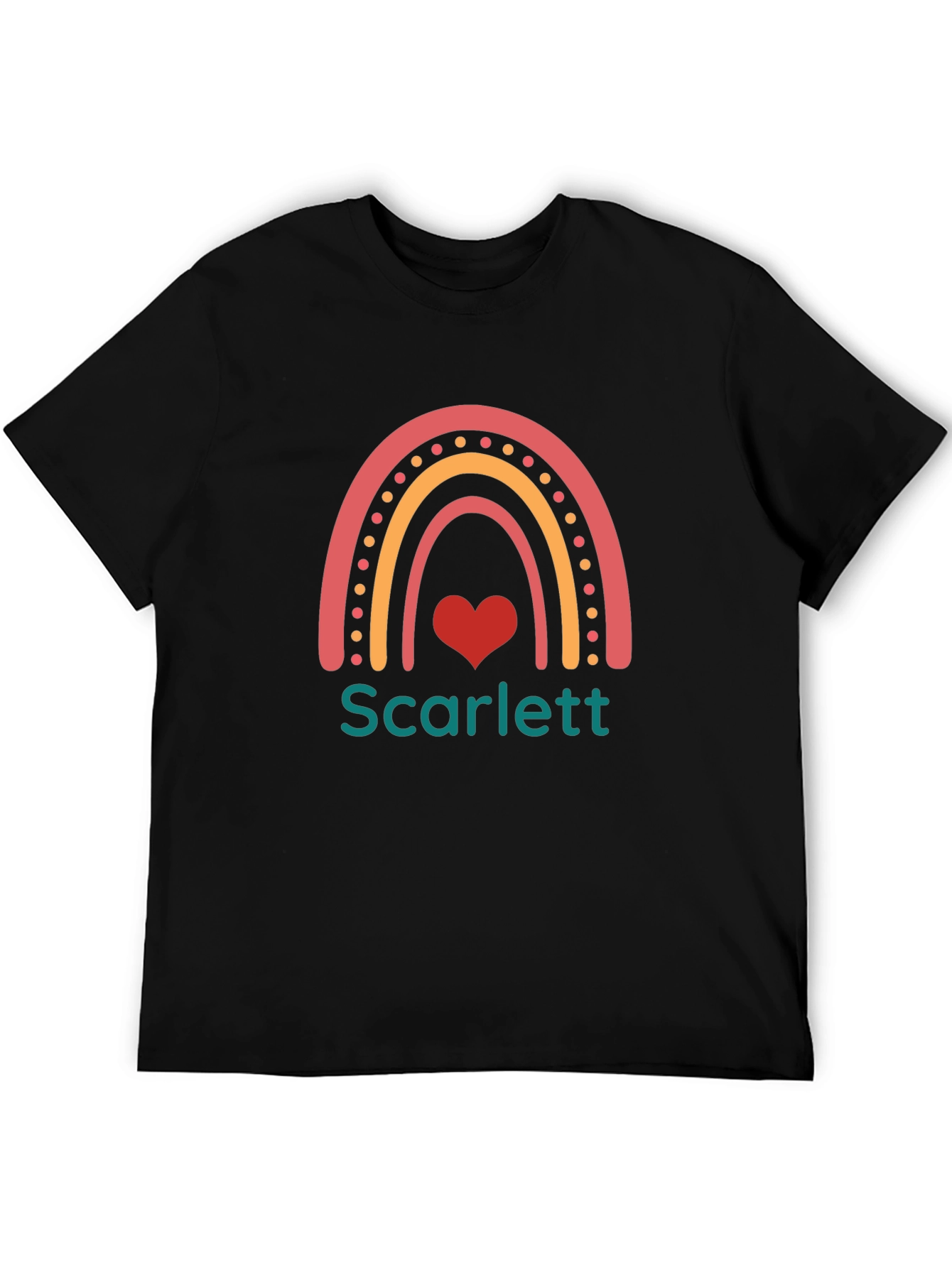 Personalized Scarlett Rainbow Heart T-Shirt